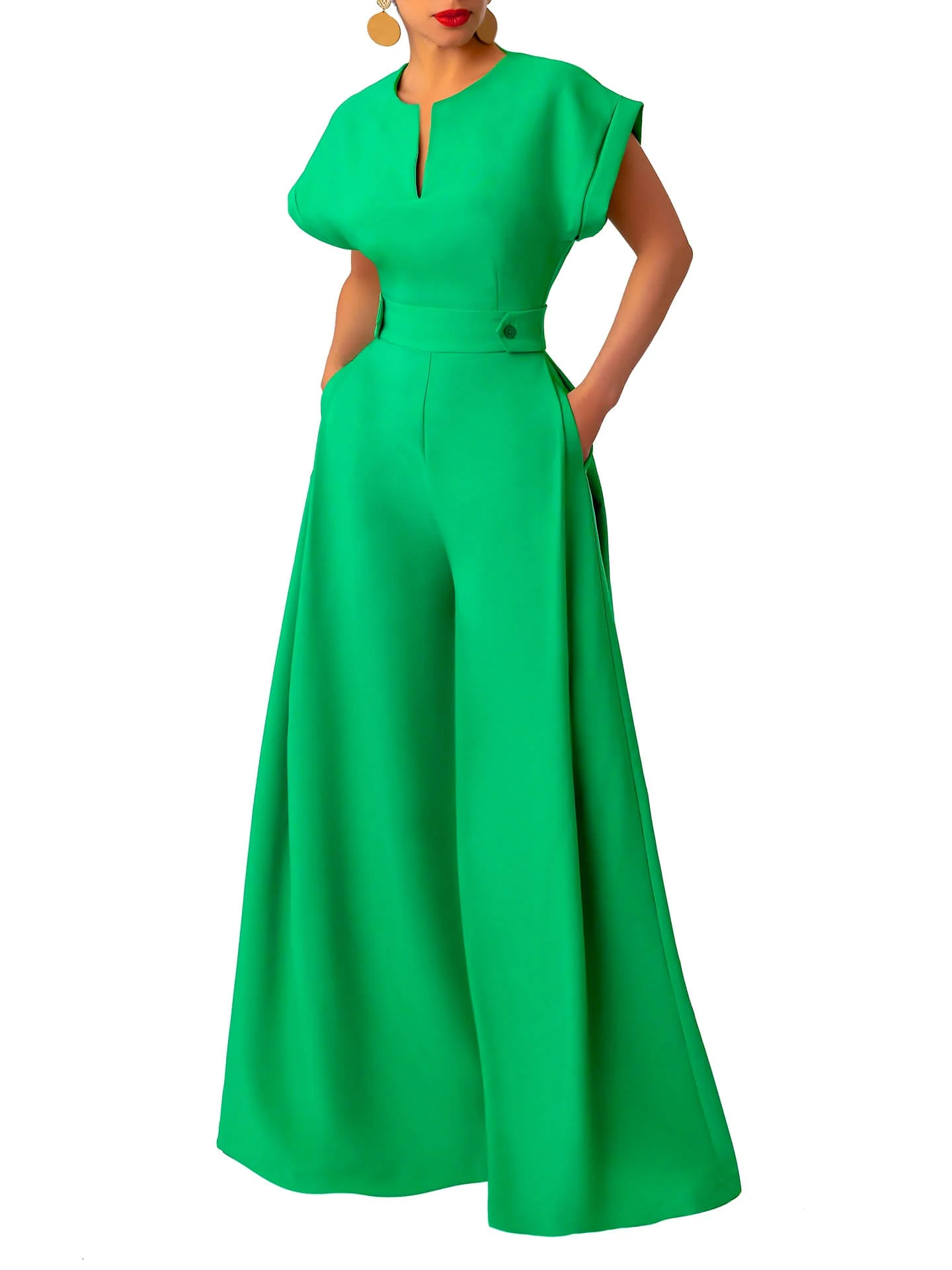 “Adé” Wide Leg Epaulet Jumpsuit - Image 3