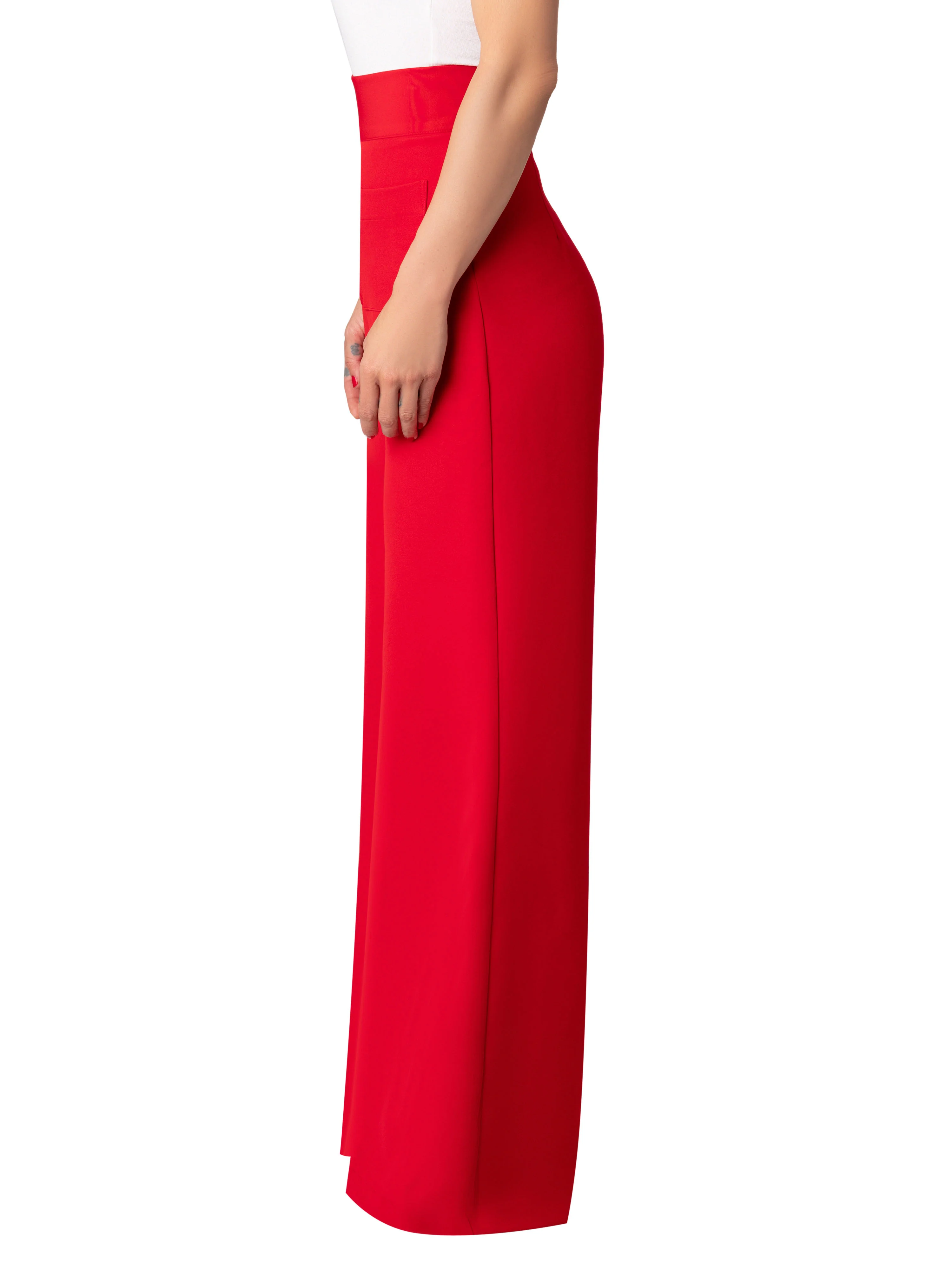 "Adore" Red High Waist Pants - Image 4