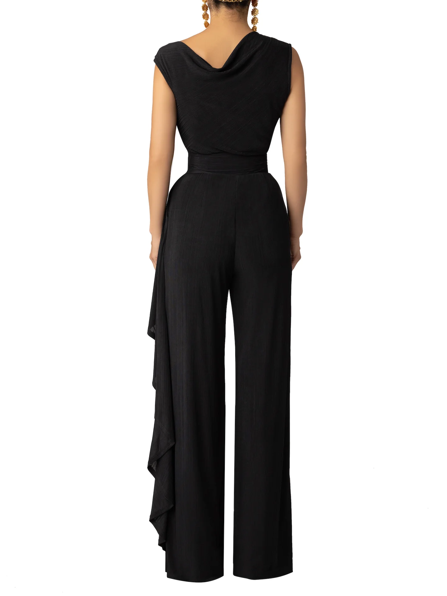 “Agate” Black Off-Shoulder Jumpsuit - Image 7