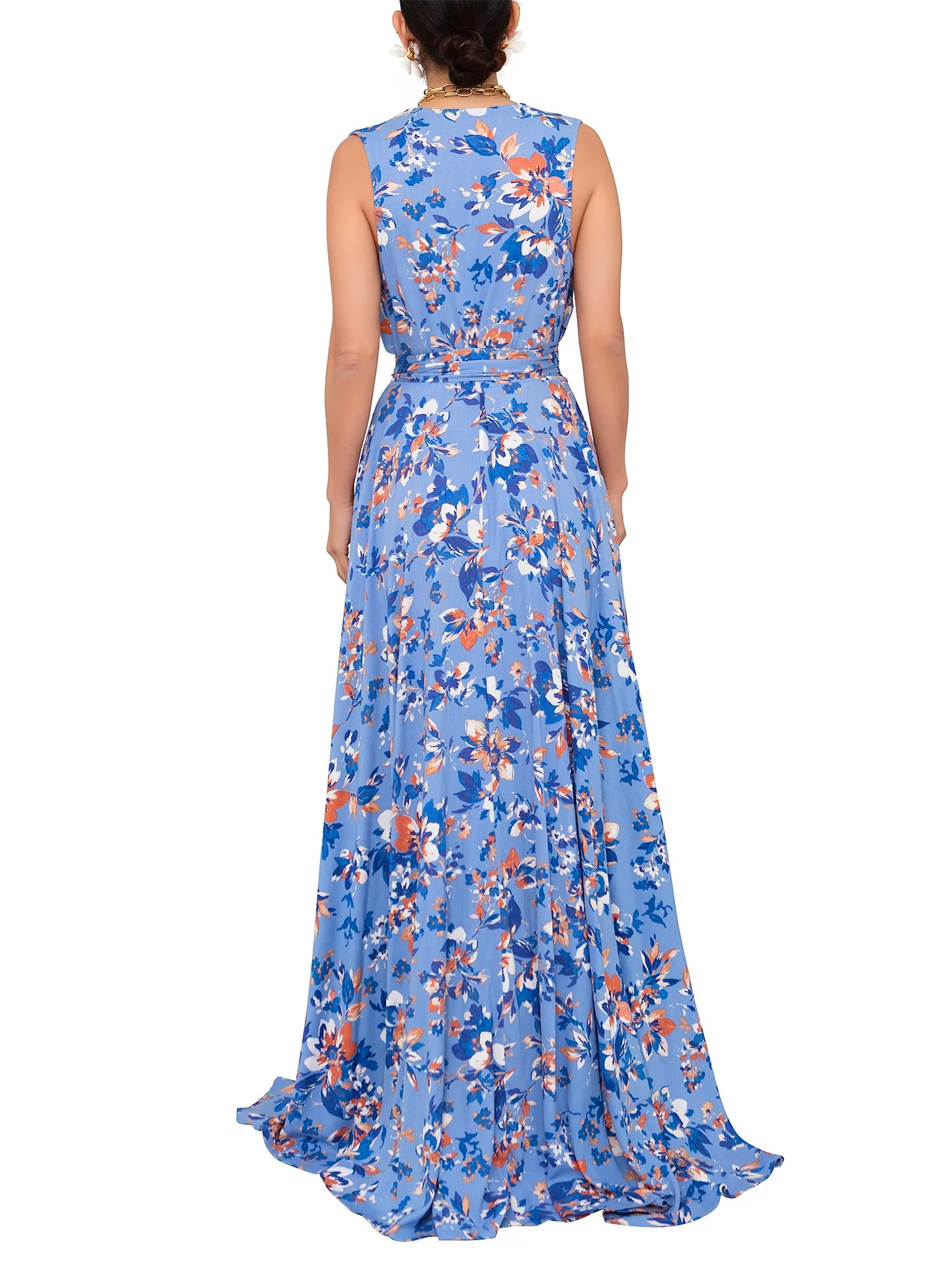 "Agnes" Blue Floral Maxi Dress - Image 6
