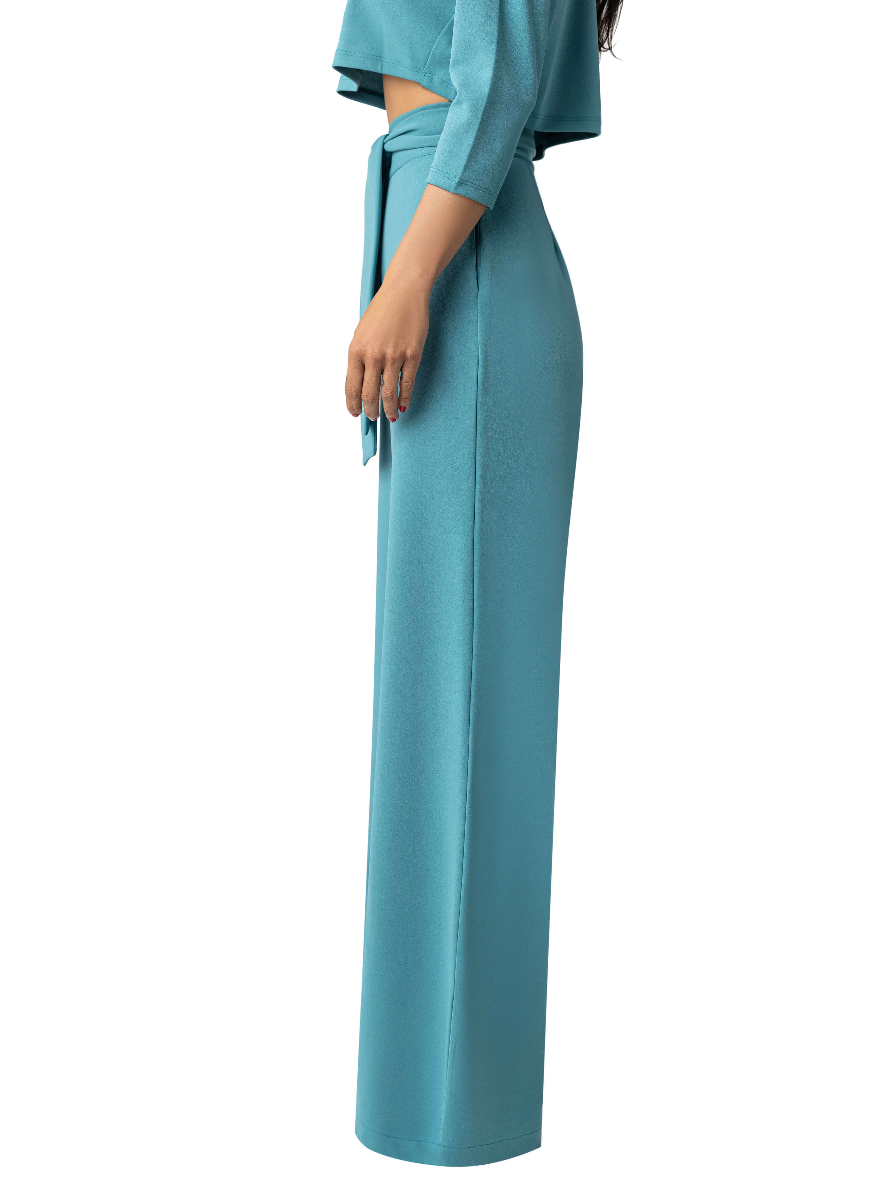 "Alanis" Seafoam Belted Pants - Image 4