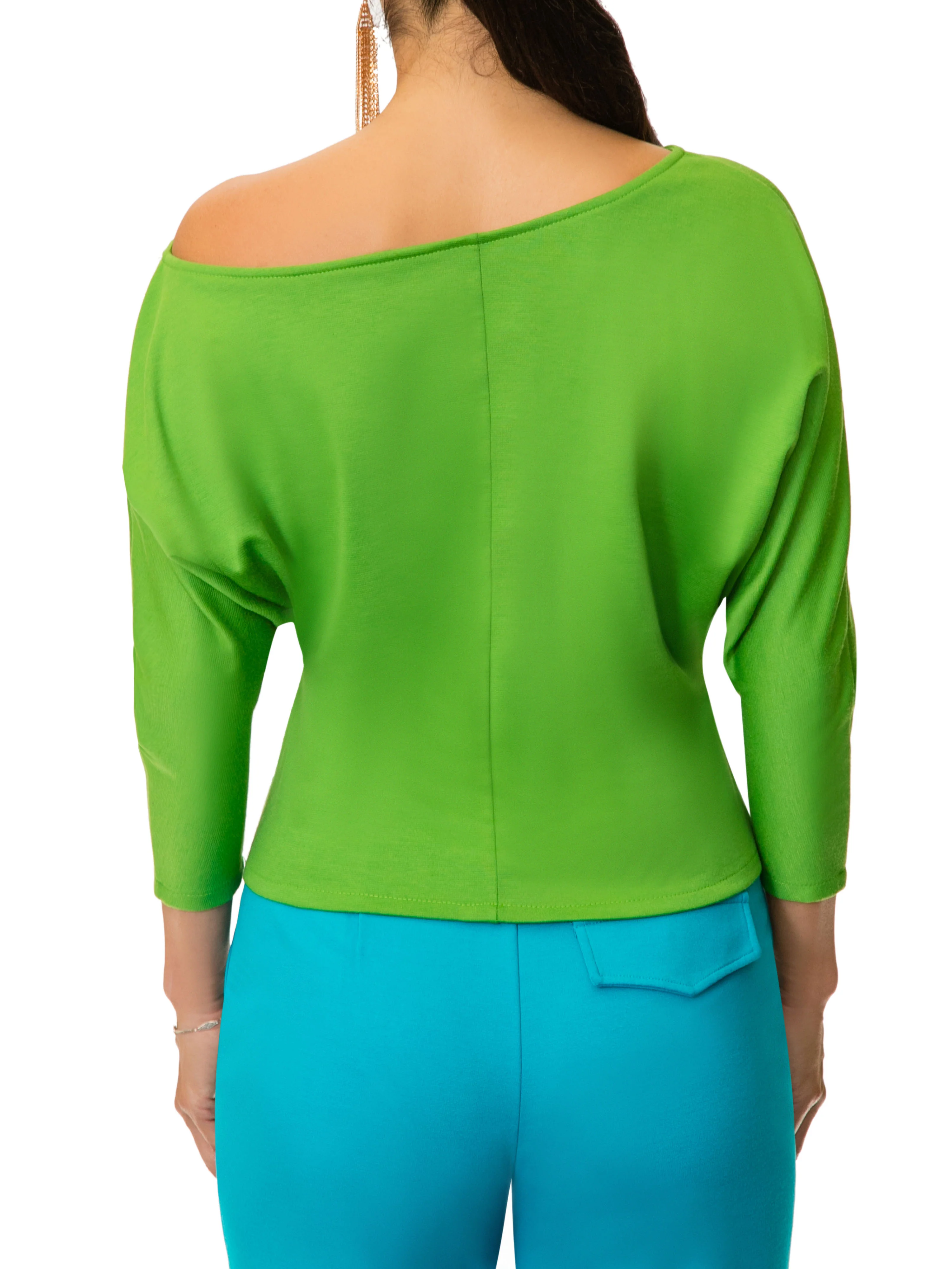 "Ali" Forest Green Off Shoulder Top - Image 5