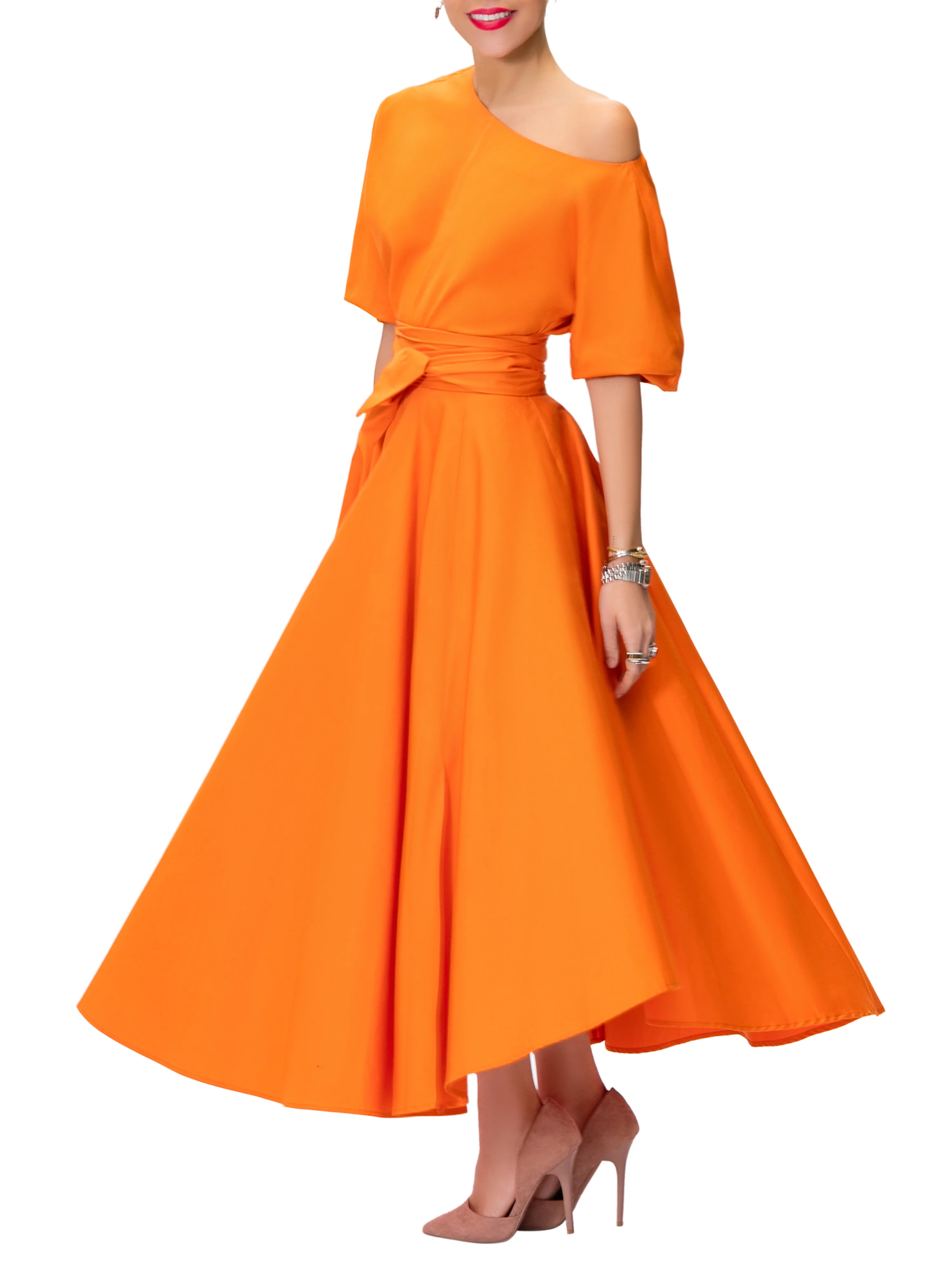 "Alice" Orange Off Shoulder Top - Image 3