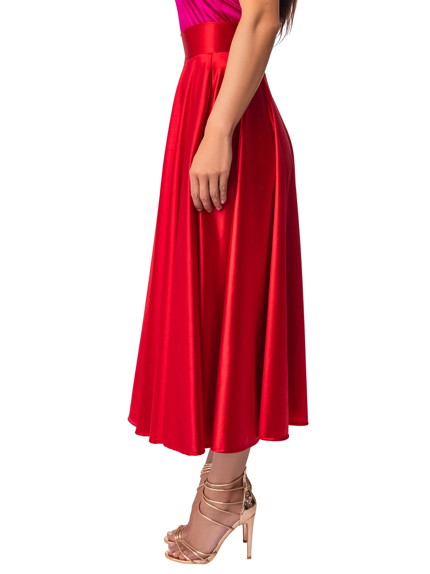 "Amber" Red Swing Skirt - Image 4