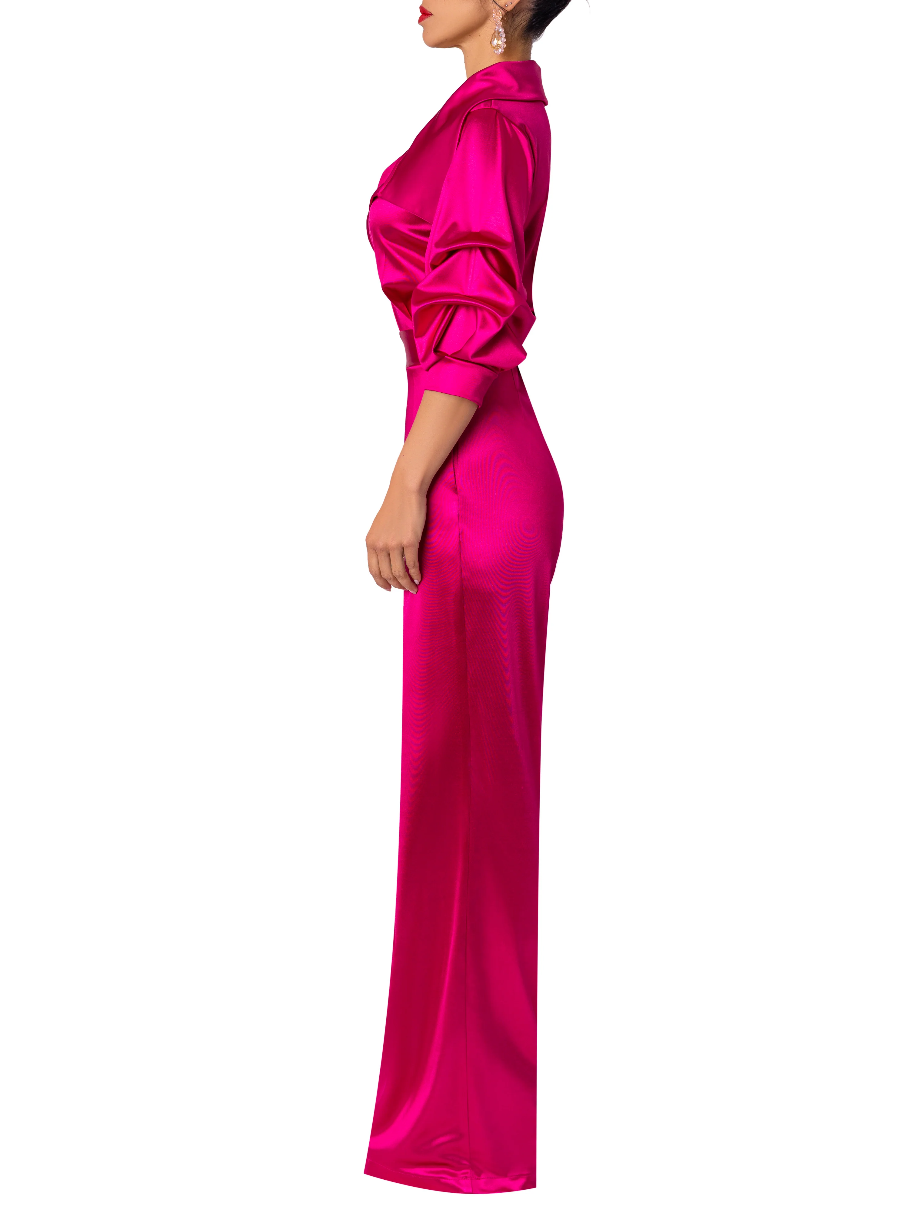 “Ashanti” Magenta Off Shoulder Jumpsuit - Image 4