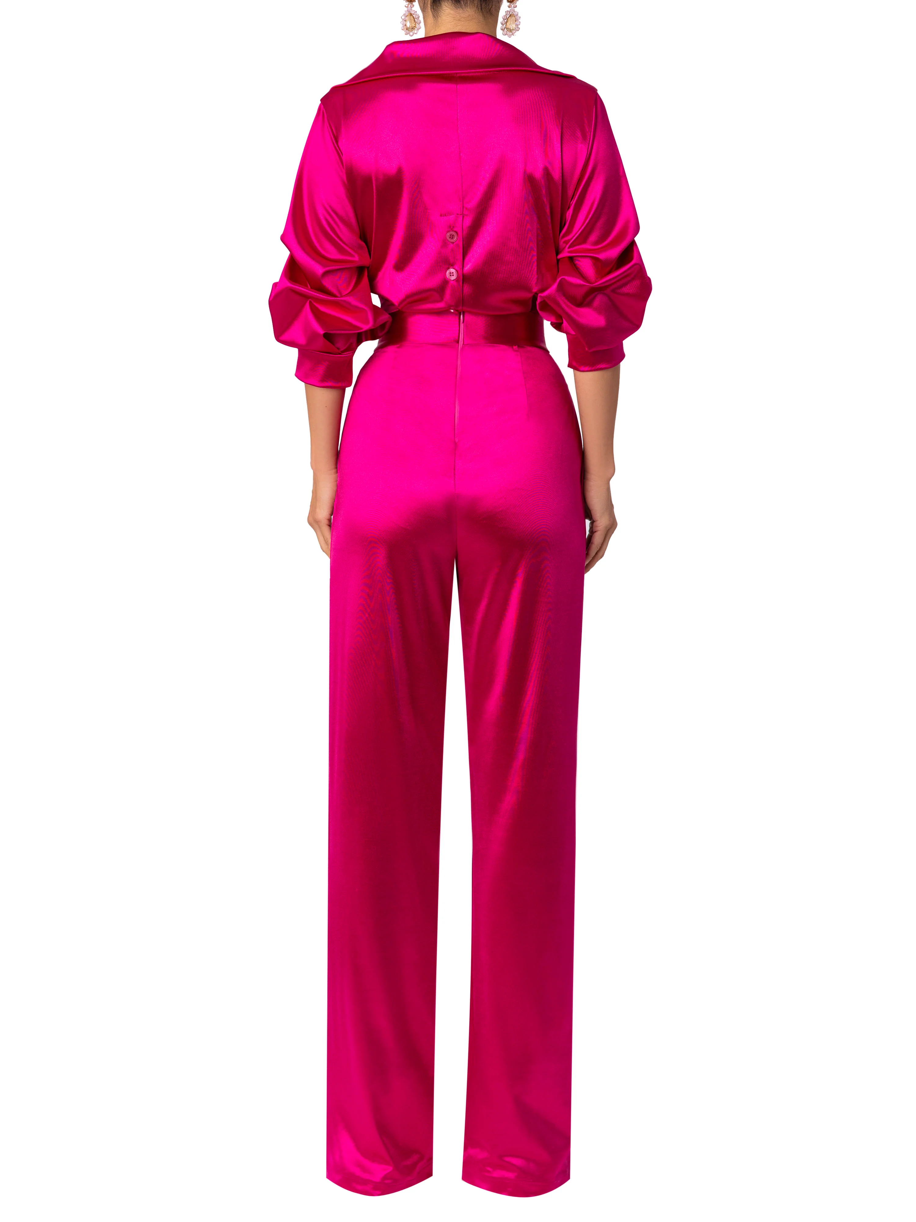 “Ashanti” Magenta Off Shoulder Jumpsuit - Image 5
