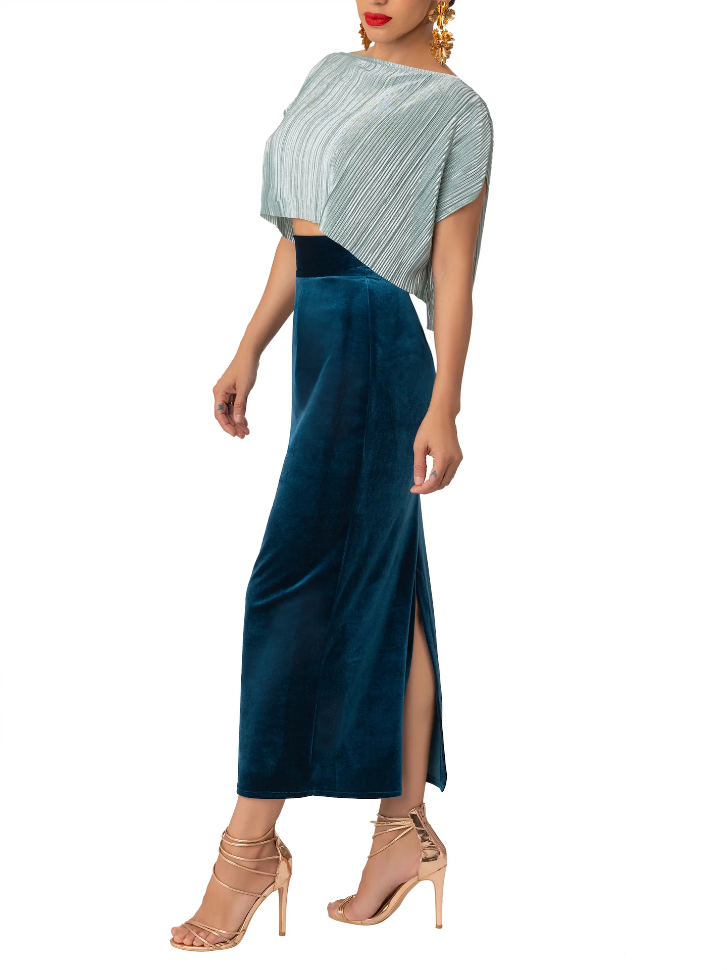 “Aubrey” Crystal Blue Crop Top - Image 3