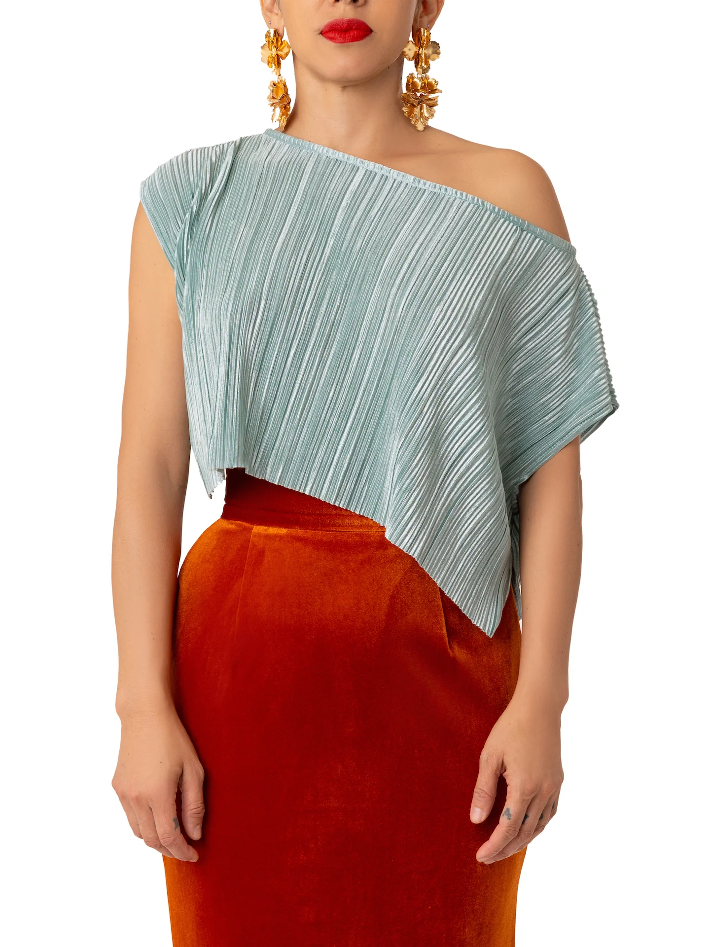 “Aubrey” Crystal Blue Crop Top - Image 5