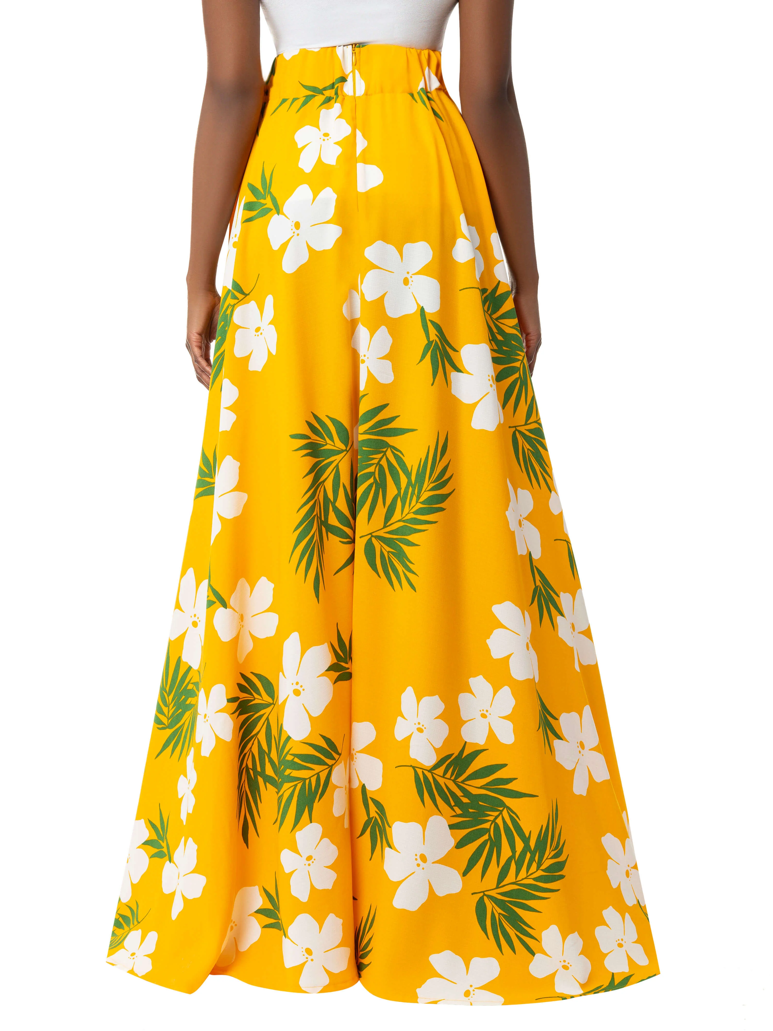 "Azalea" Yellow Tropical Maxi Skirt - Image 5