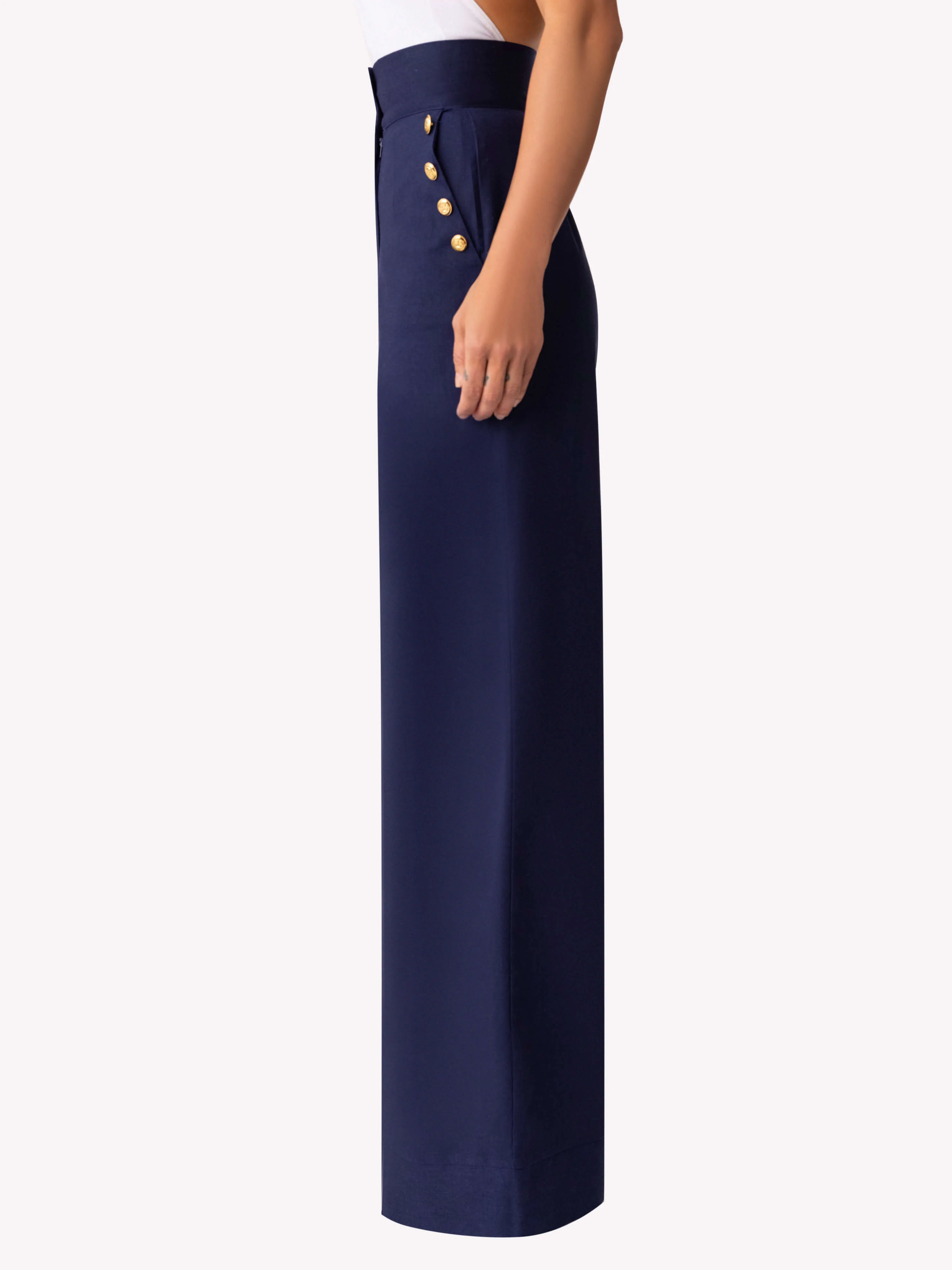 "Bay" Nautical Navy High Waist Pants - Image 6
