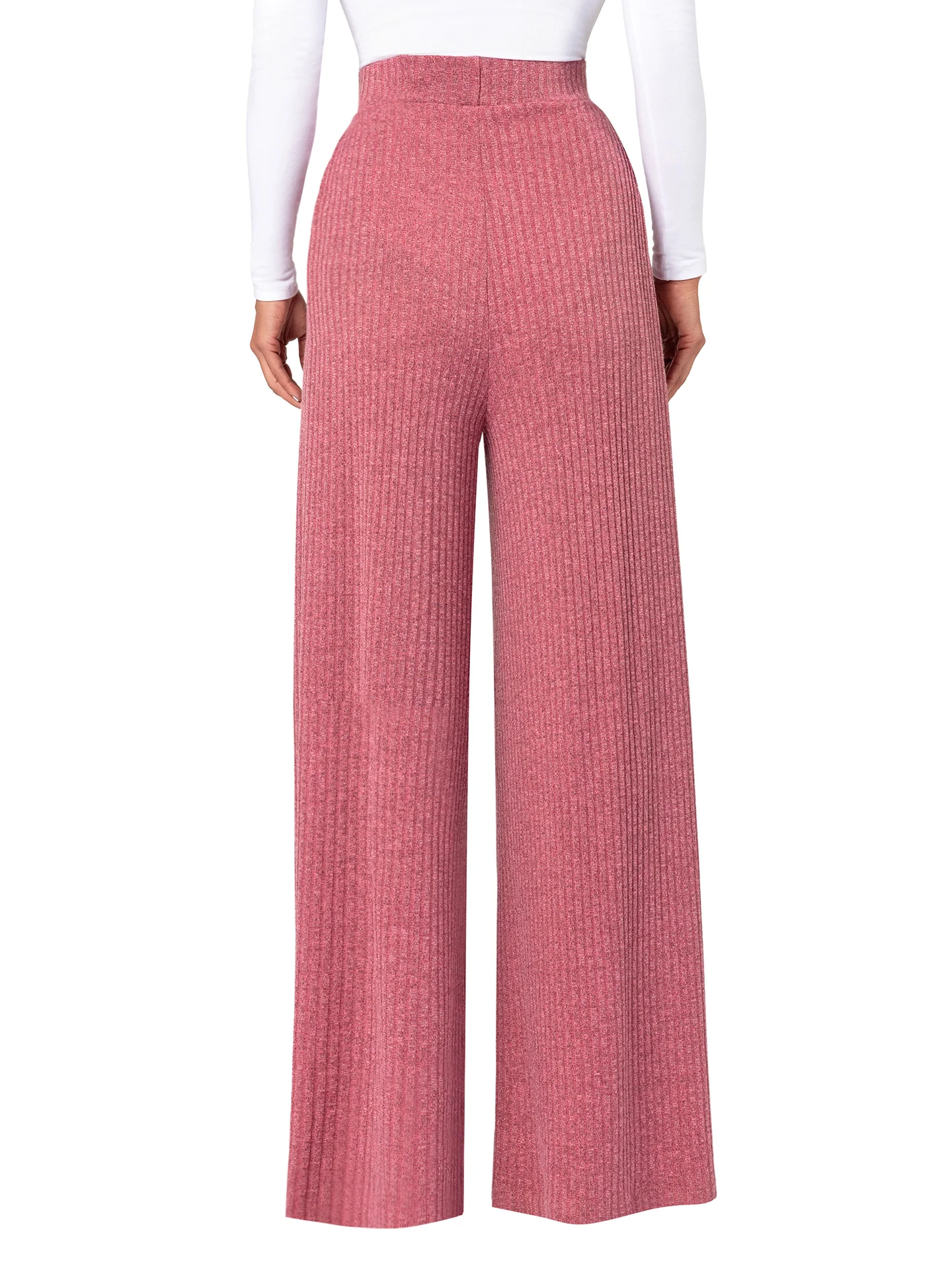 "Beauvoir" Mauve Sweater Wide Leg Pants - Image 6