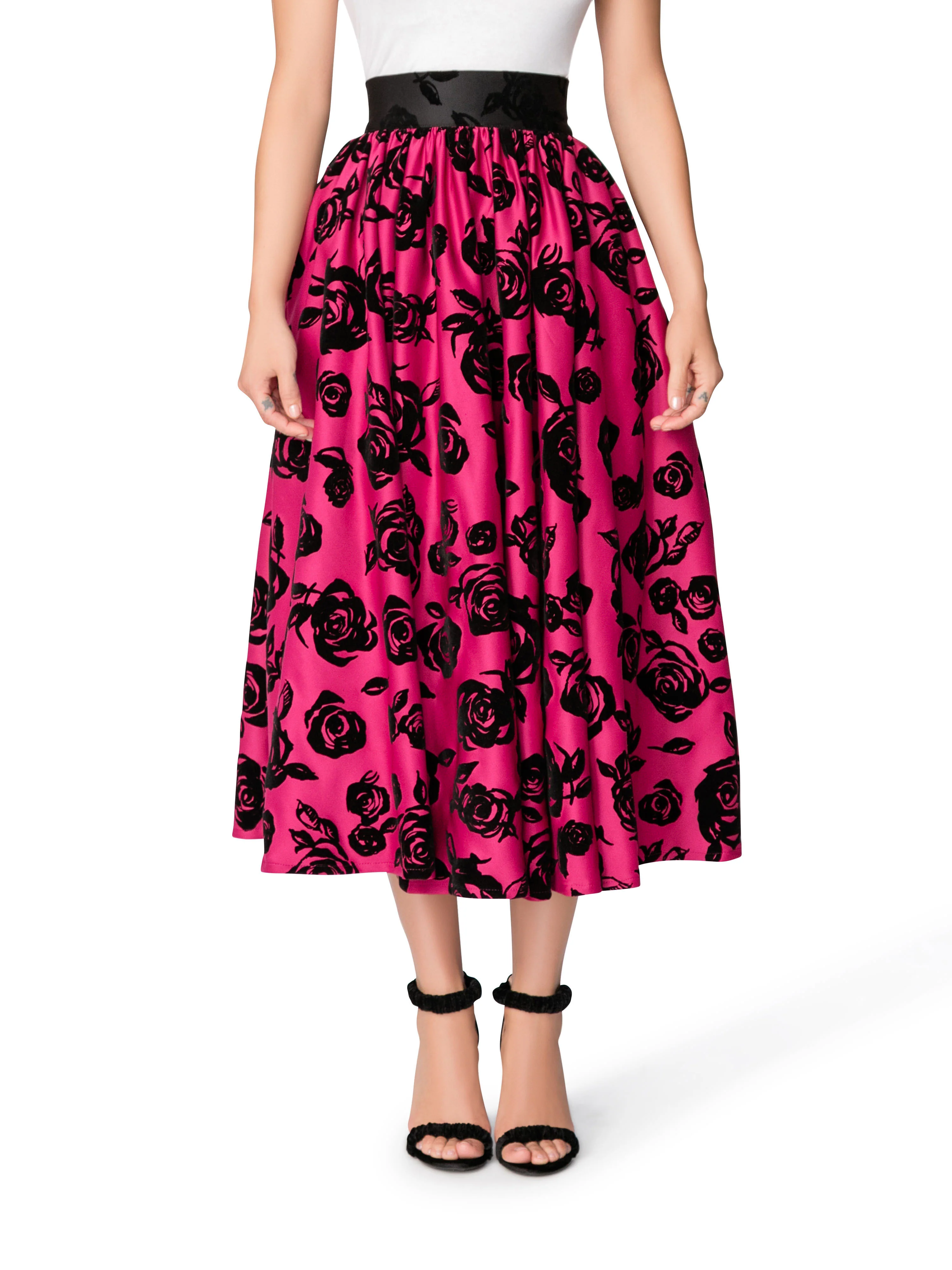 "Belle" Shirred Floral Skirt - Image 3