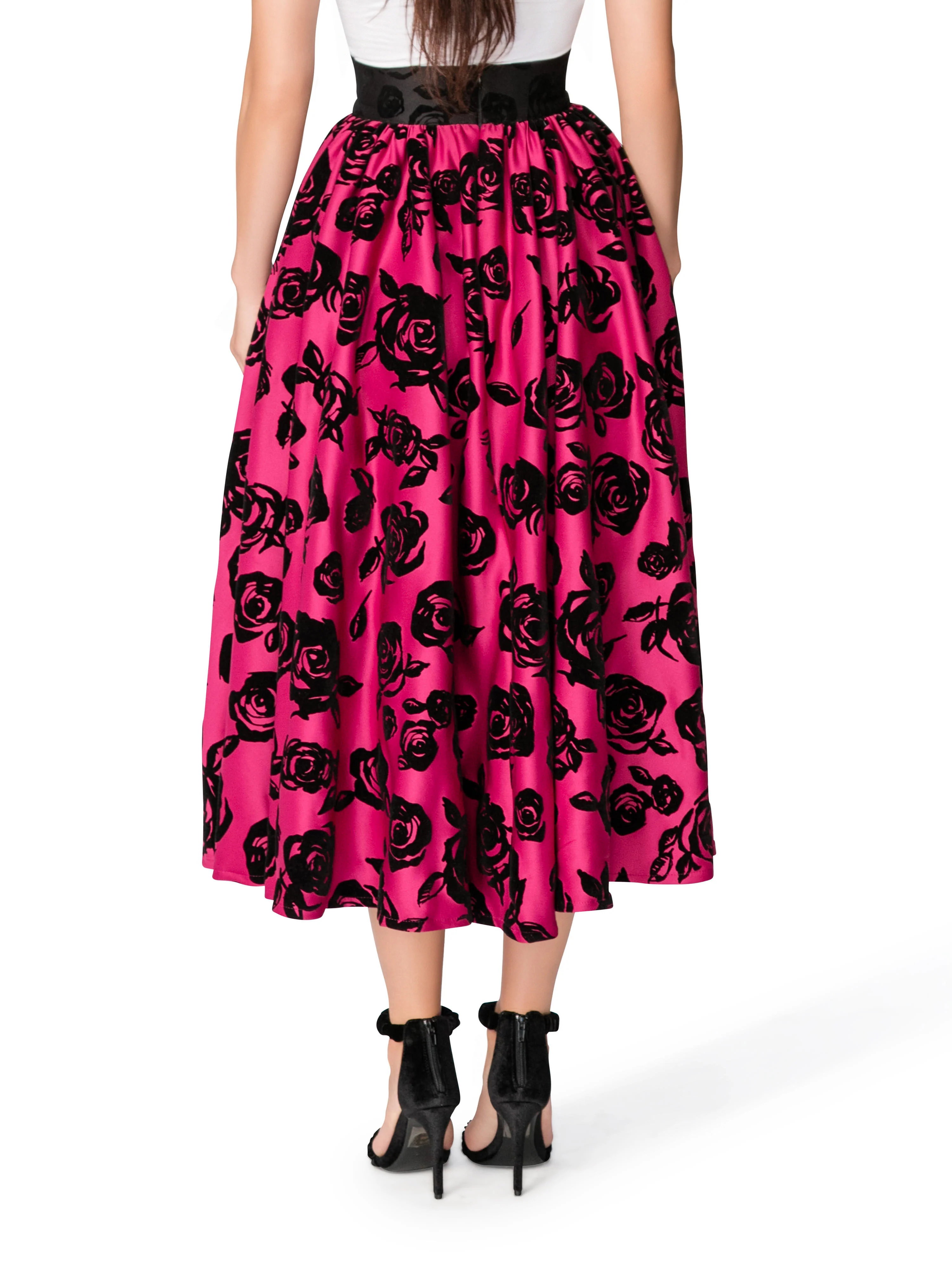 "Belle" Shirred Floral Skirt - Image 4