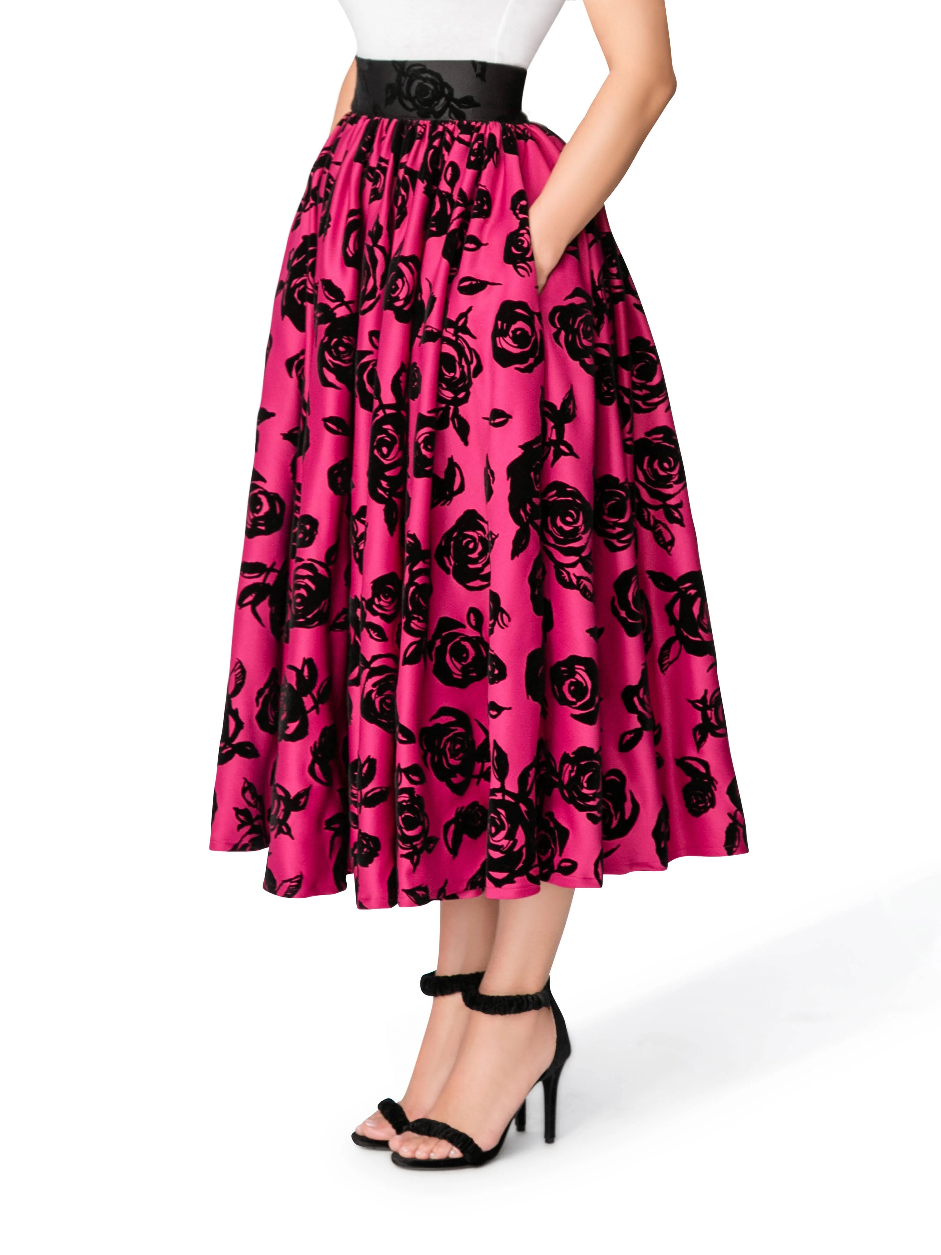 "Belle" Shirred Floral Skirt - Image 5