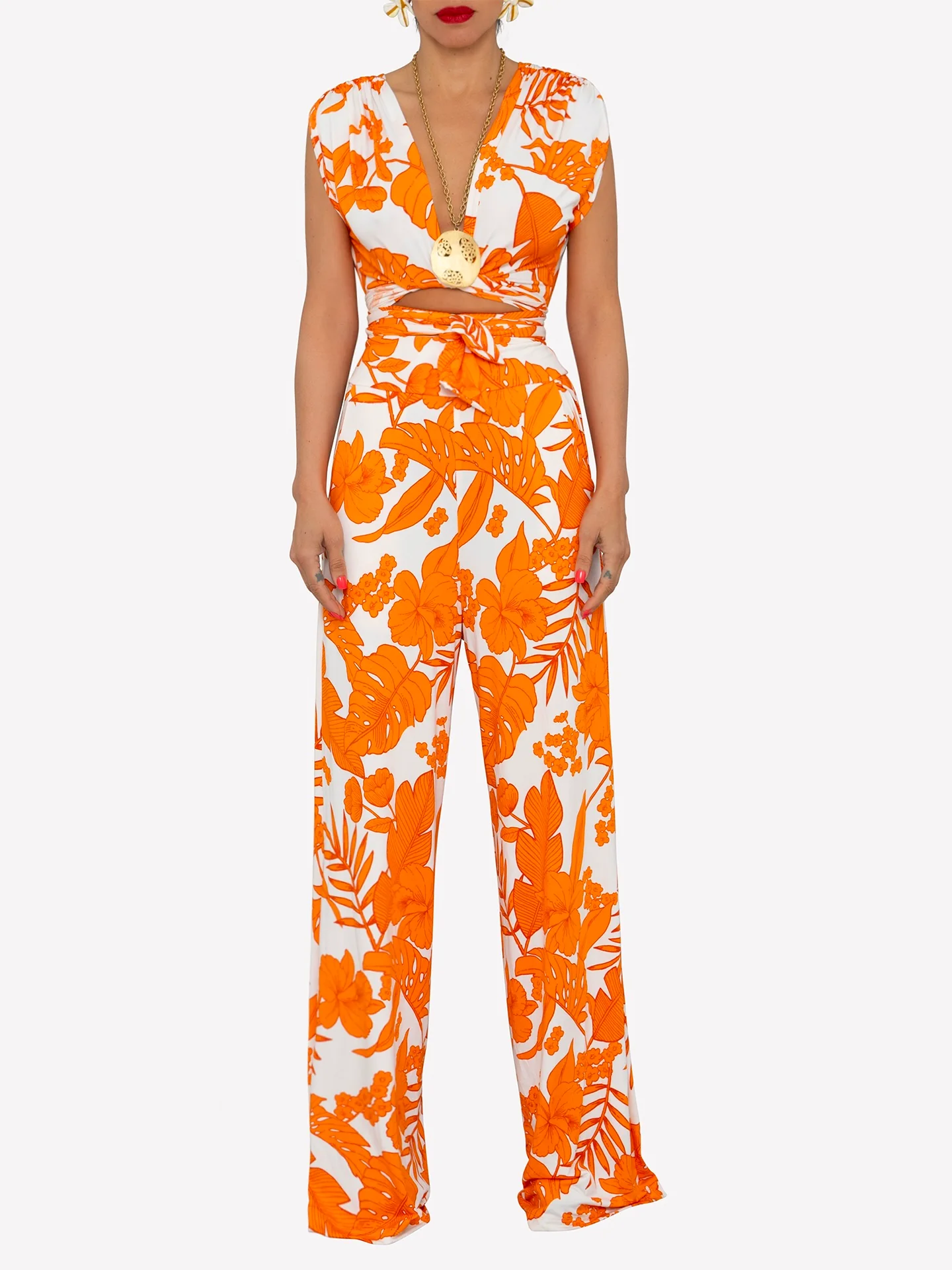"Bergamot" Stretch Wrap Jumpsuit - Image 4