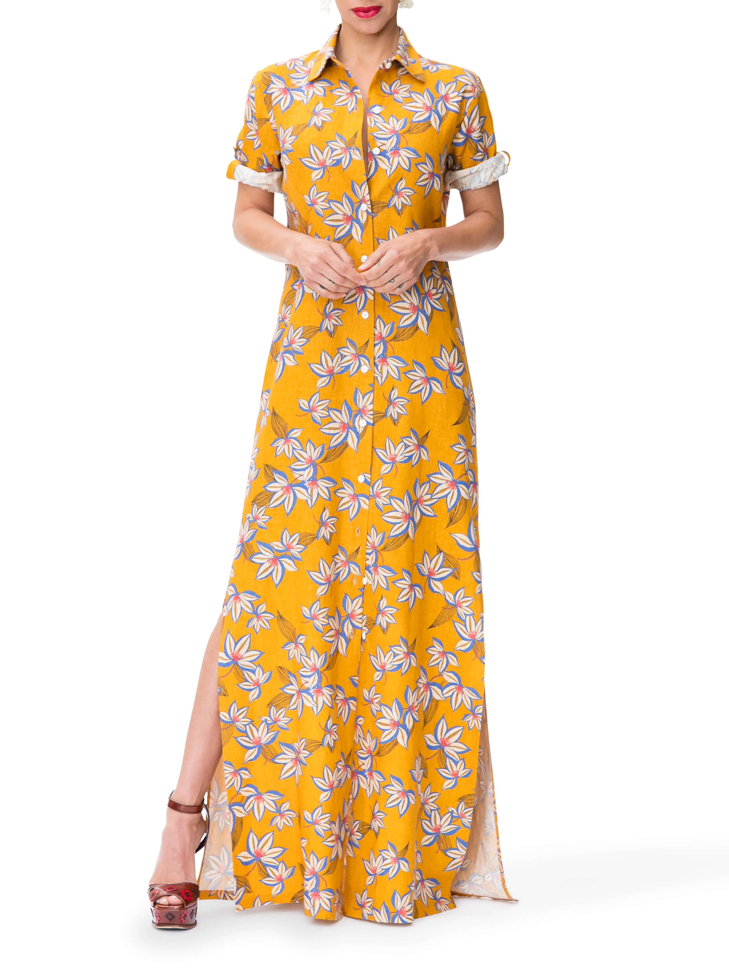"Bermuda" Print Linen Shirtdress [Limited Edition] - Image 2