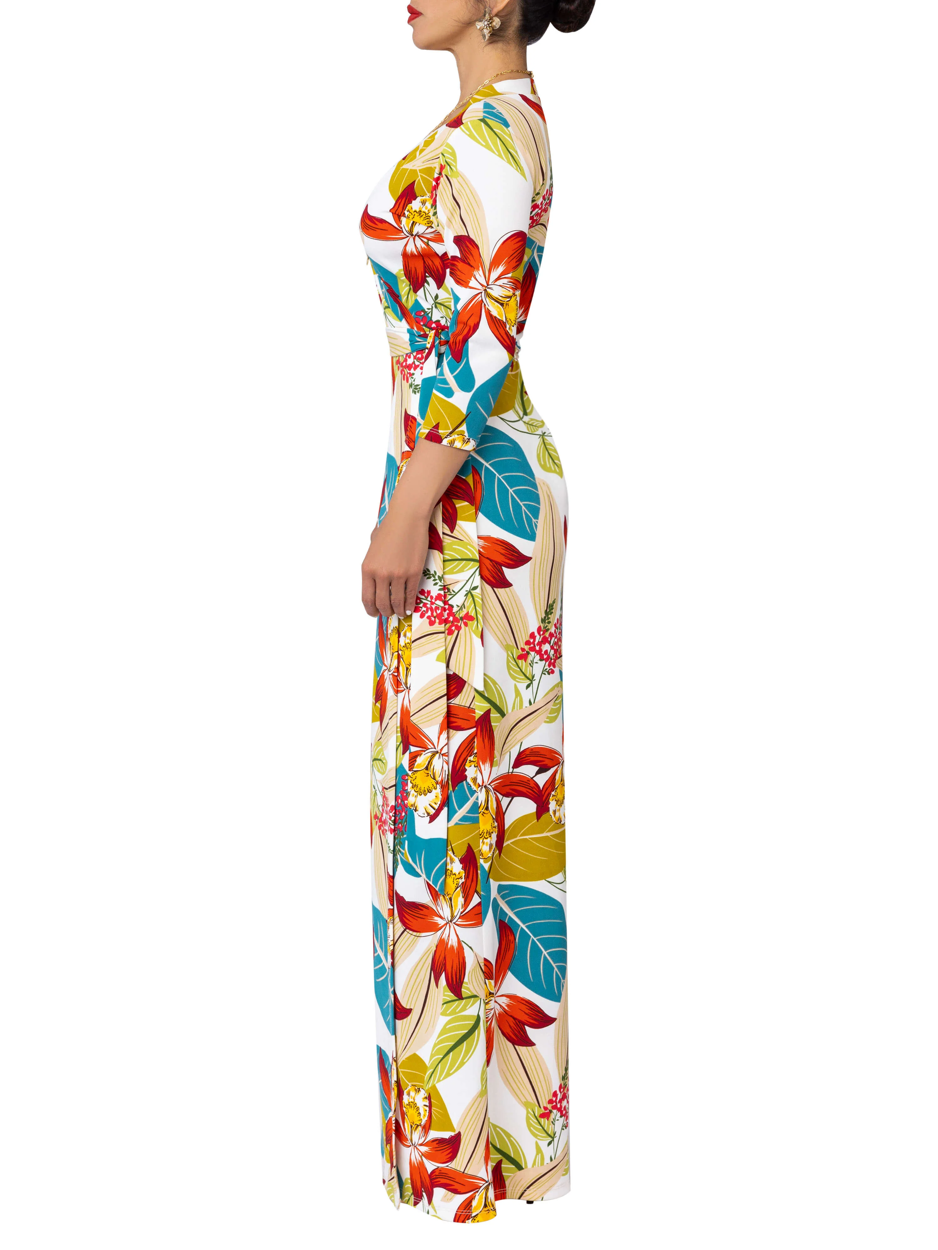 "Berries" Floral Maxi Wrap Dress - Image 5