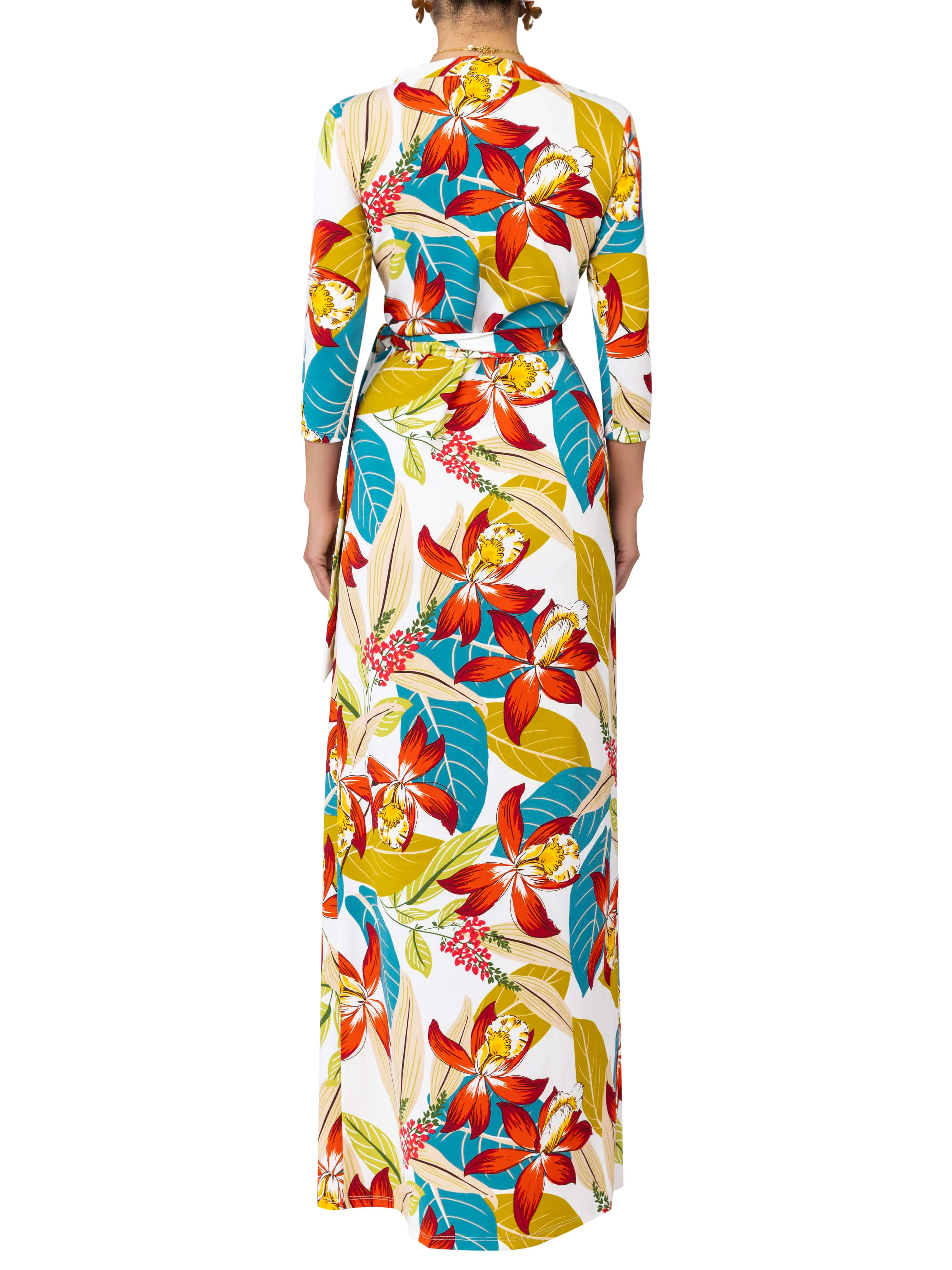 "Berries" Floral Maxi Wrap Dress - Image 6