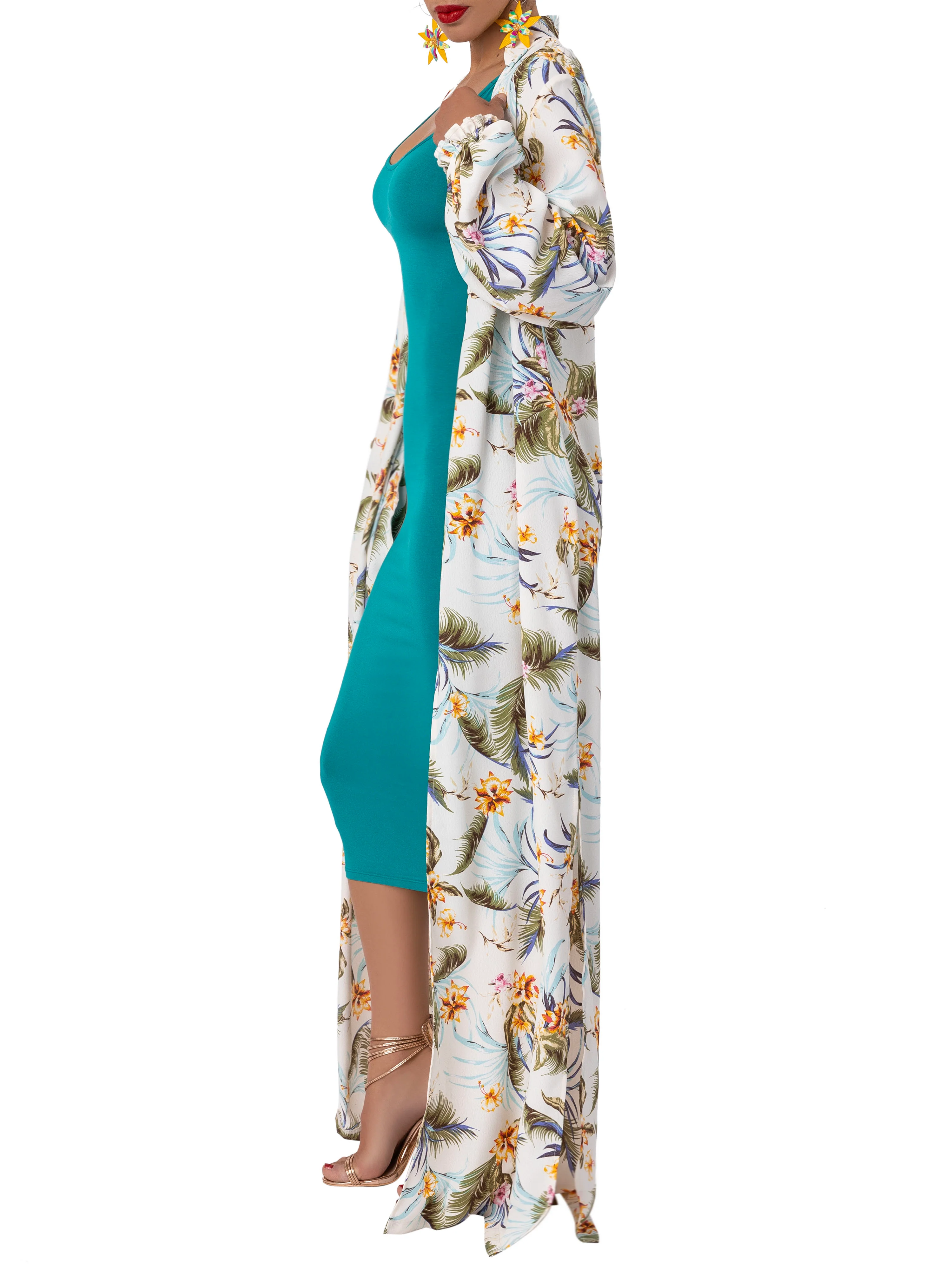 "Blossom" Ivory Print Duster - Image 3