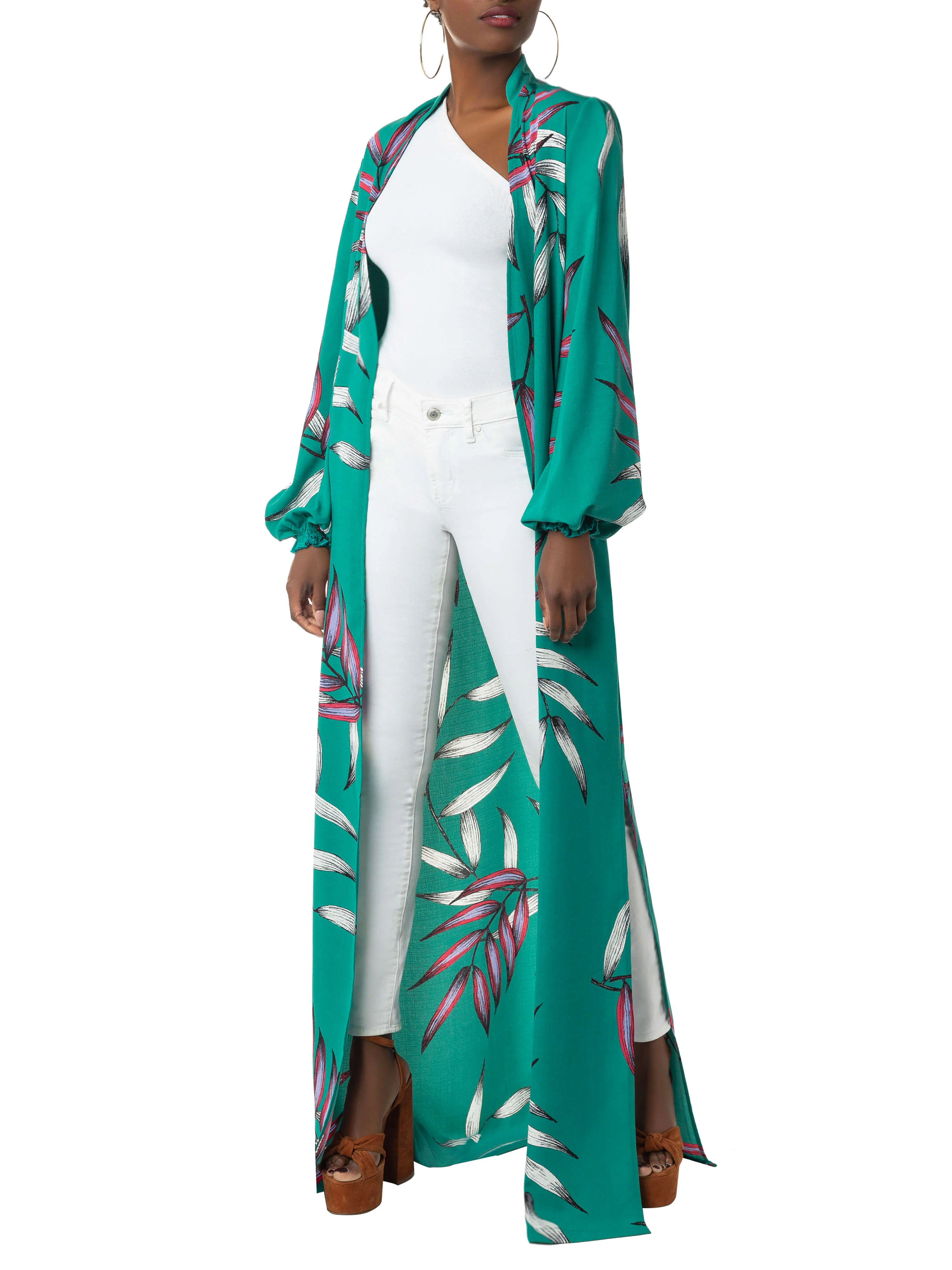 "Blossom" Jade Print Duster - Image 2