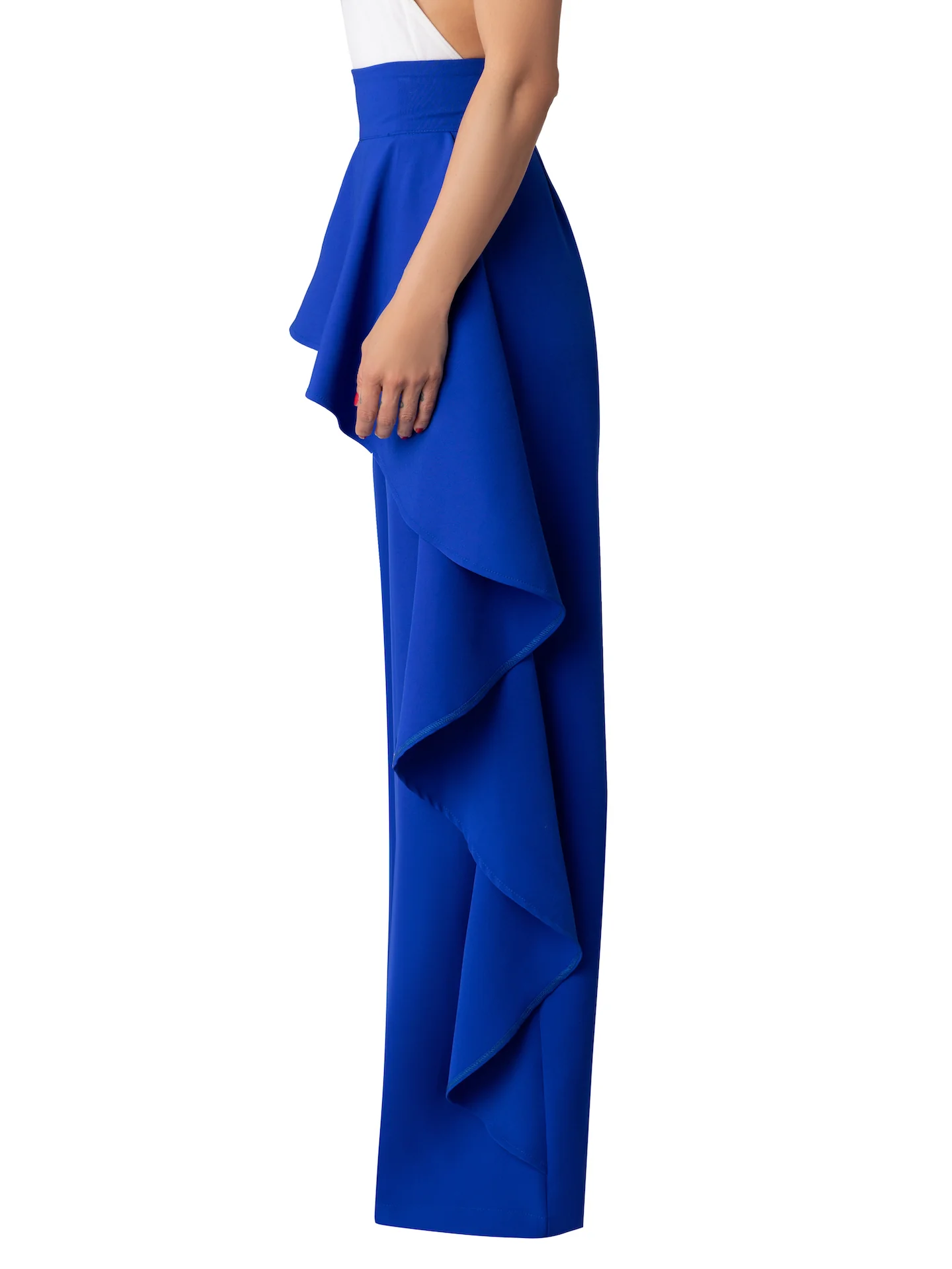 "Blueberry" Blue Flounce High Waist Pants - Image 5