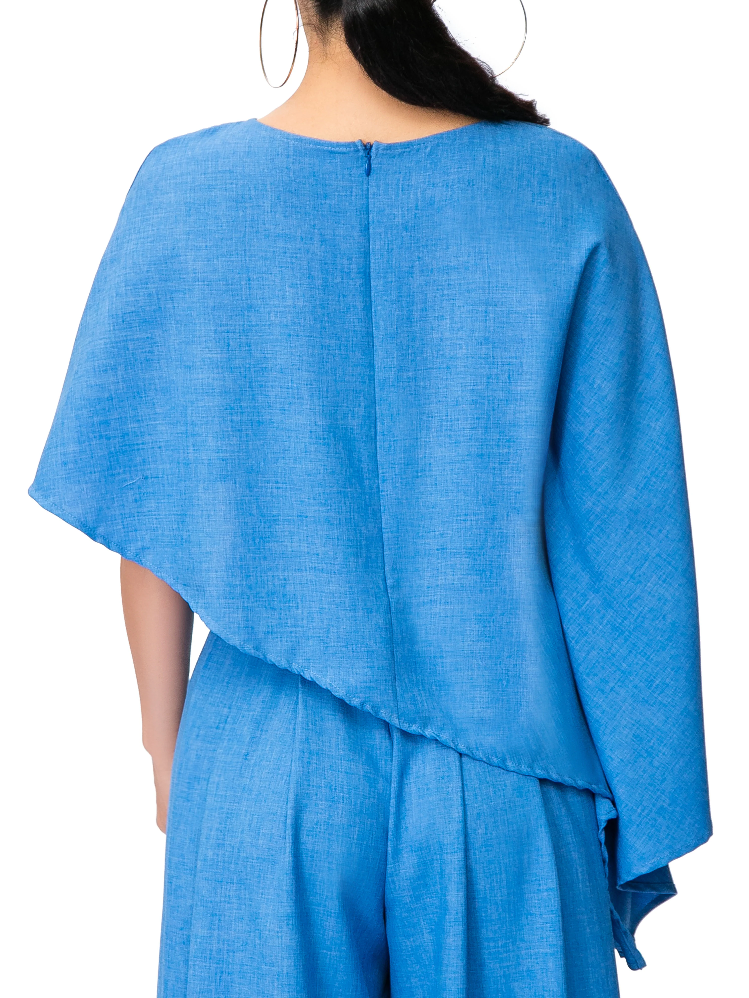 "Bo" Blue Asymmetrical Top - Image 6