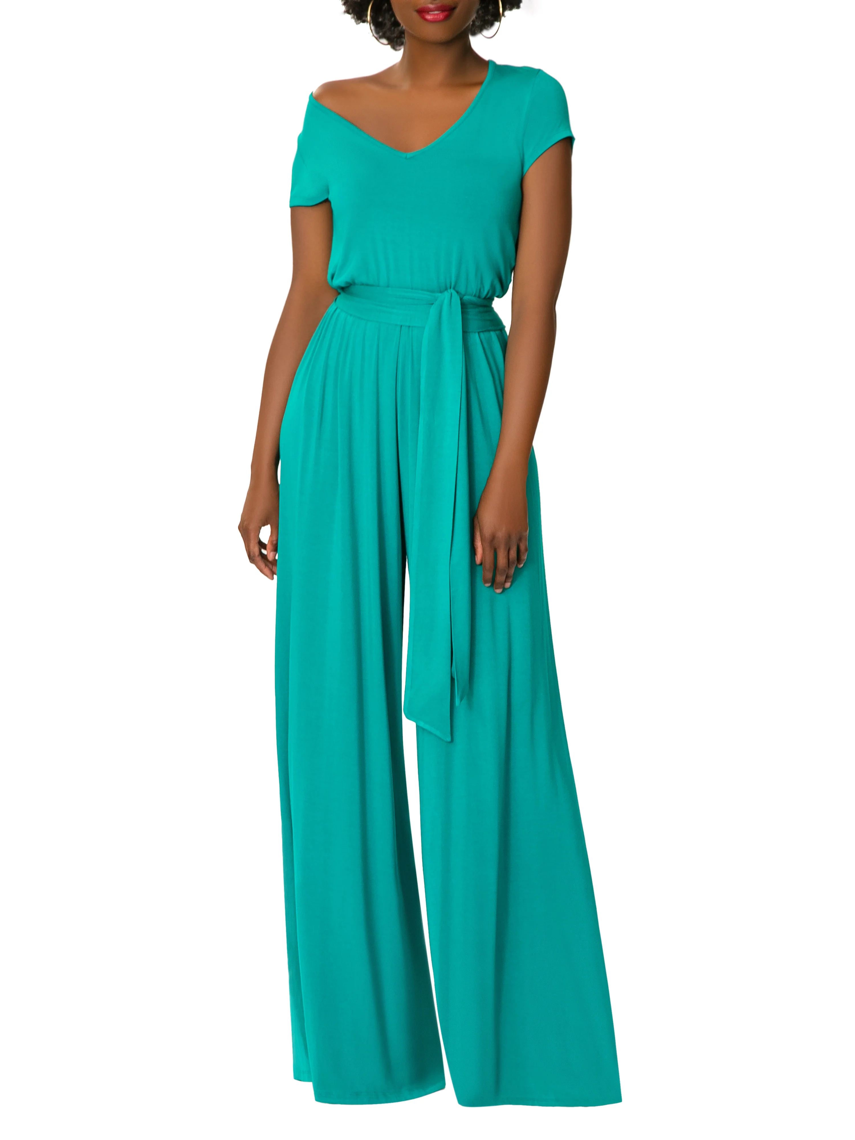 "Breeze" Emerald Jersey Jumpsuit - Image 2