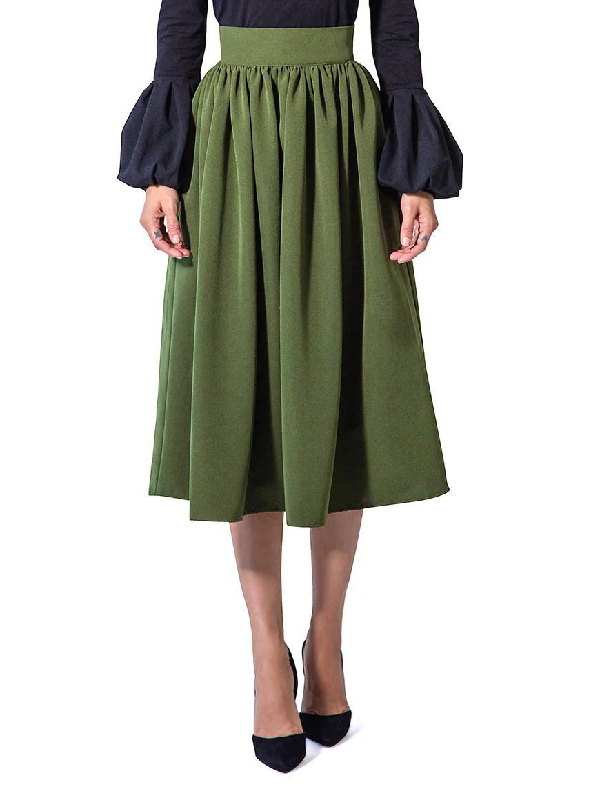 "Bri" Gathered Midi Skirt - Image 3