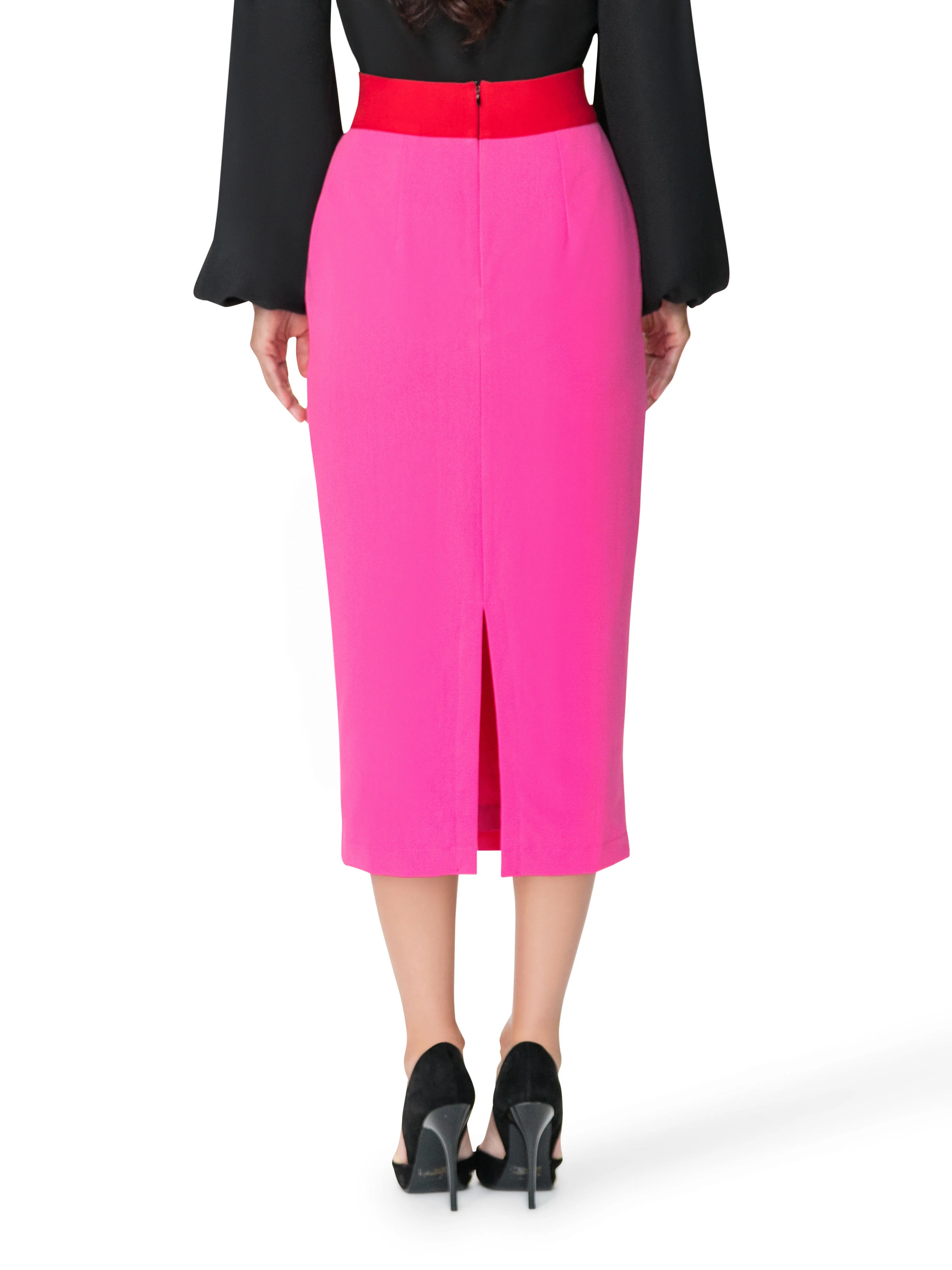 "Brigitte" Color Block Waist Pencil Skirt - Image 5