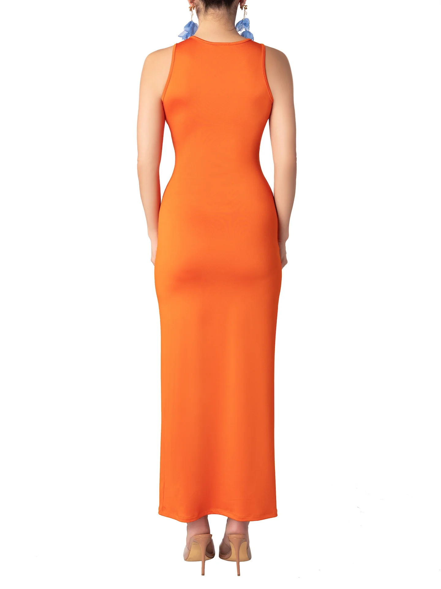 "Burst" Orange Tank Dress - Image 7