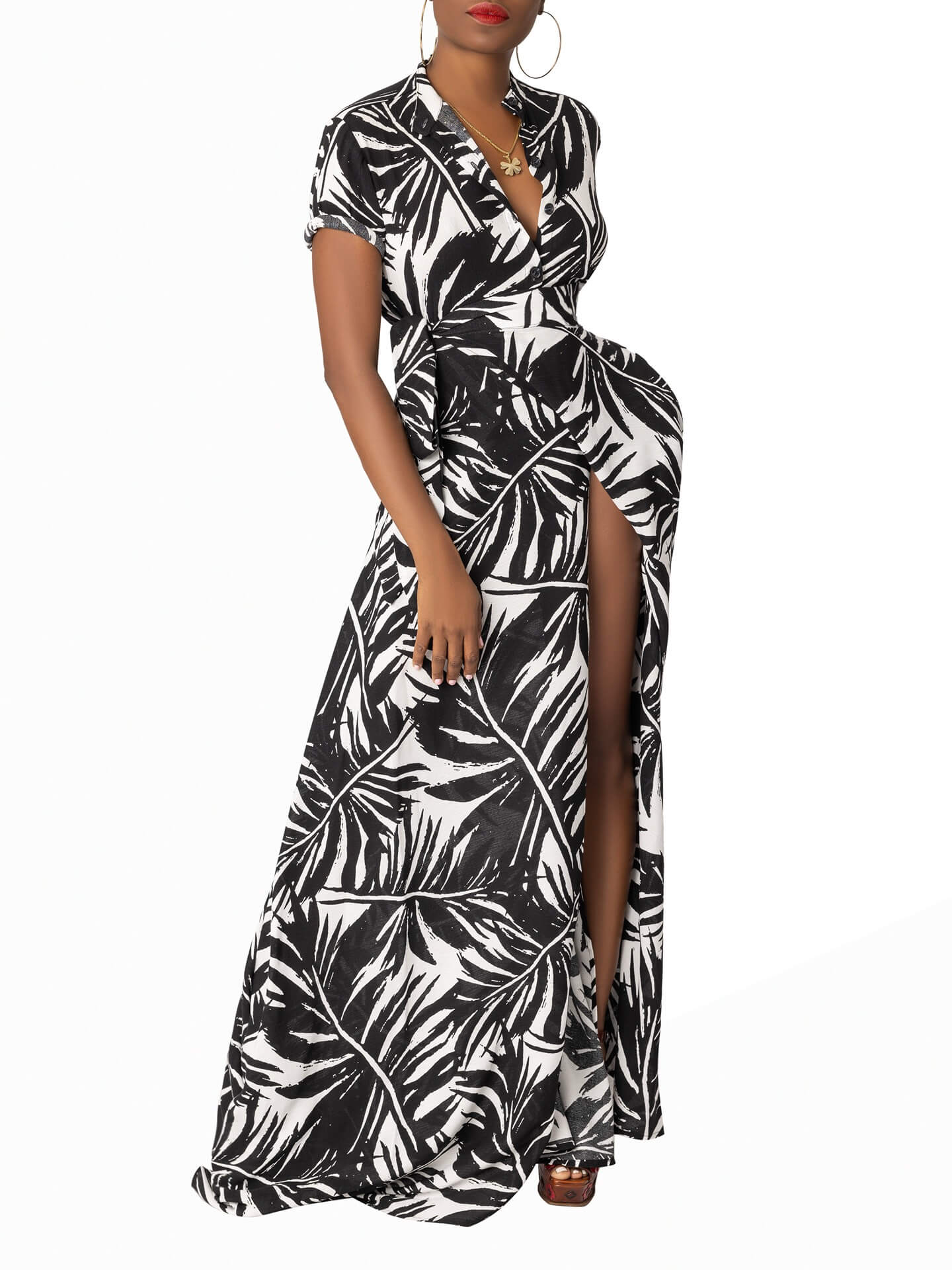 "Canary Island" Wrap Maxi Skirt - Image 5