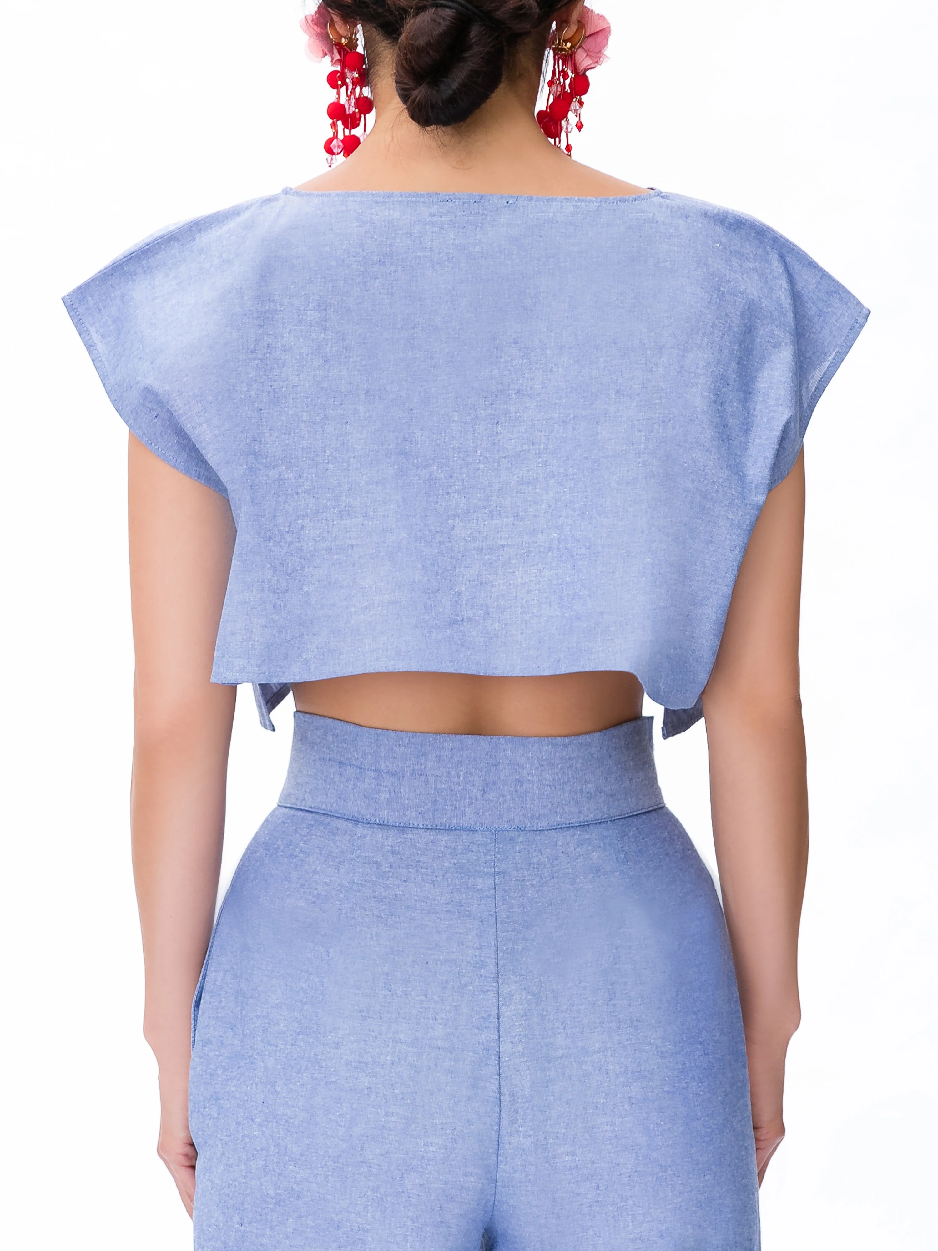 "Cape Town" Chambray Crop Top - Image 6