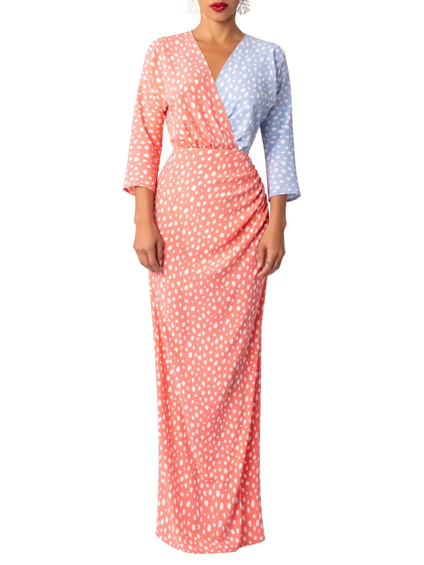 “Carnelian” Colorblock Maxi Dress - Image 4