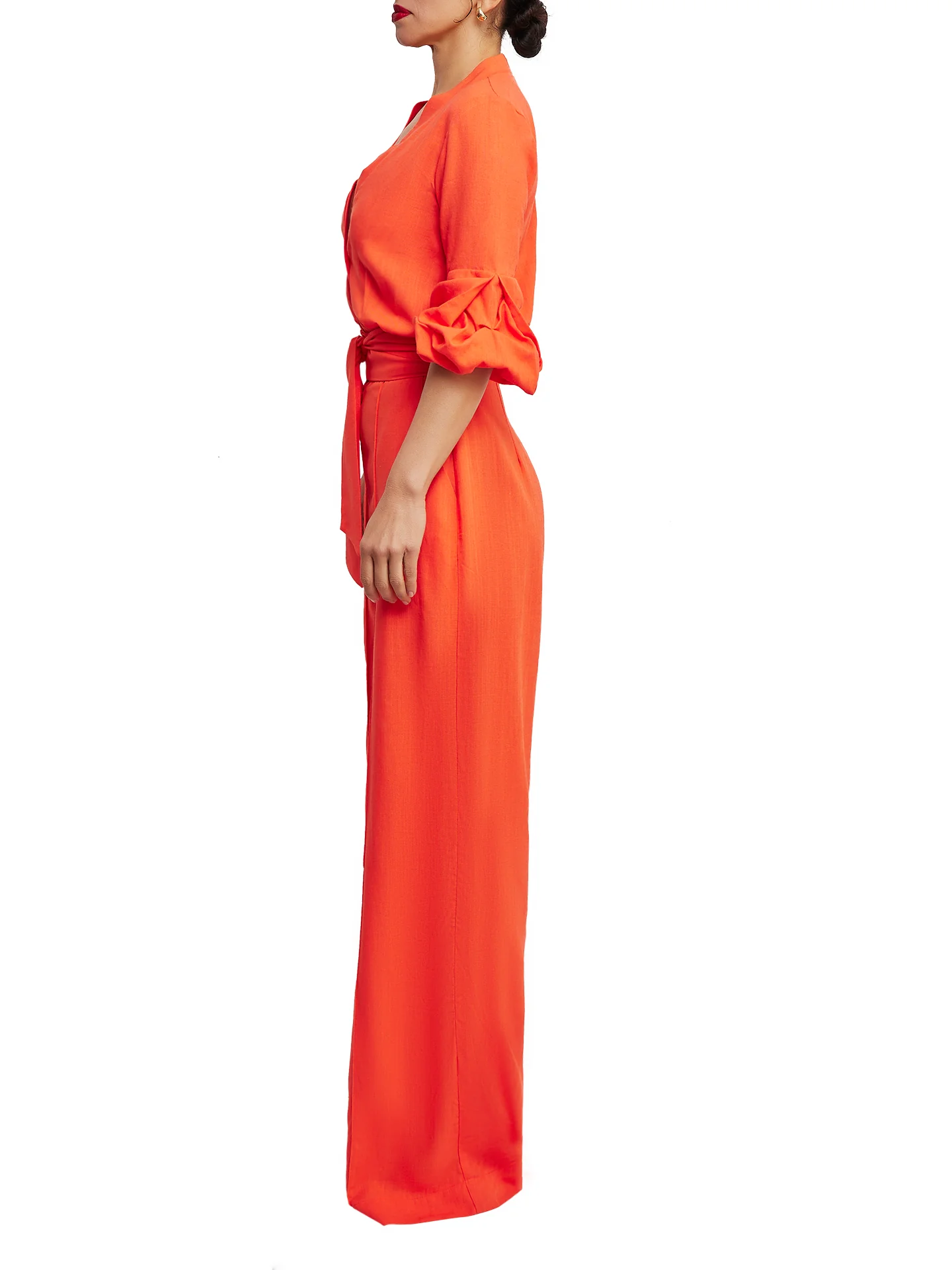 “Caspian” Orange Button-Down Jumpsuit - Image 5