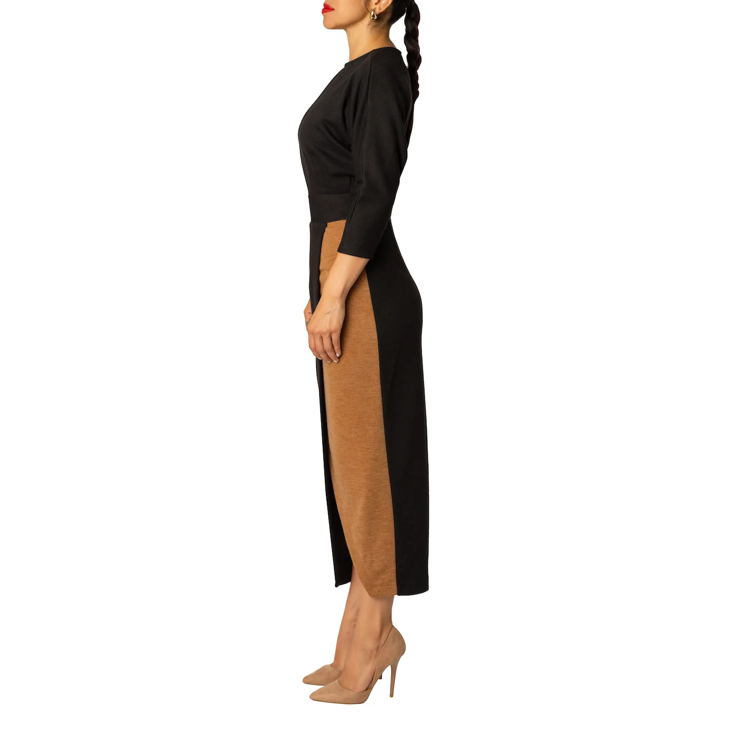 "Cassie" Colorblock Dolman Sleeve Dress - Image 5