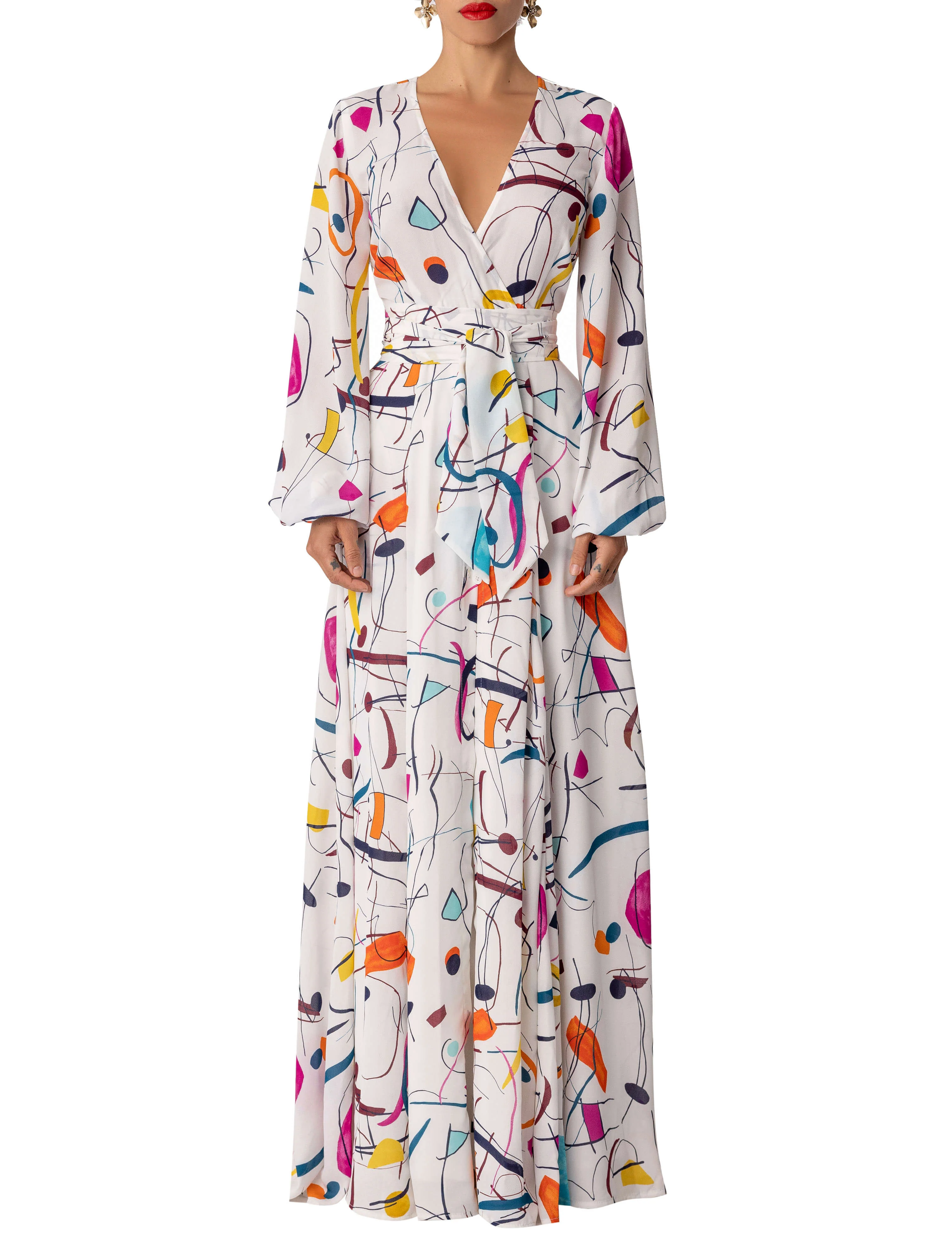 "Chantel" Abstract Print Maxi Dress [Limited Edition] - Image 3