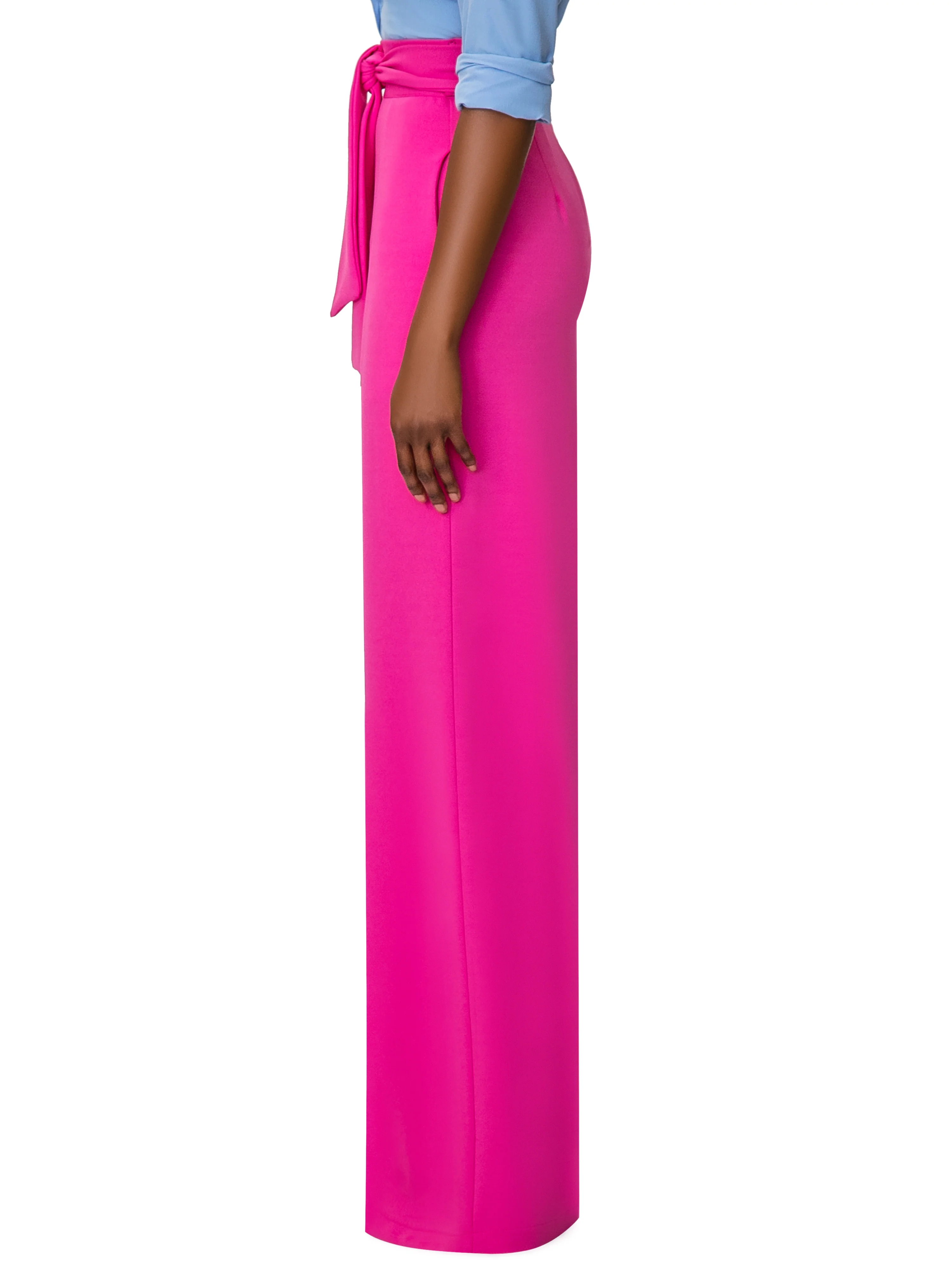 "Chinny" Magenta Belted High Waist Pants - Image 5