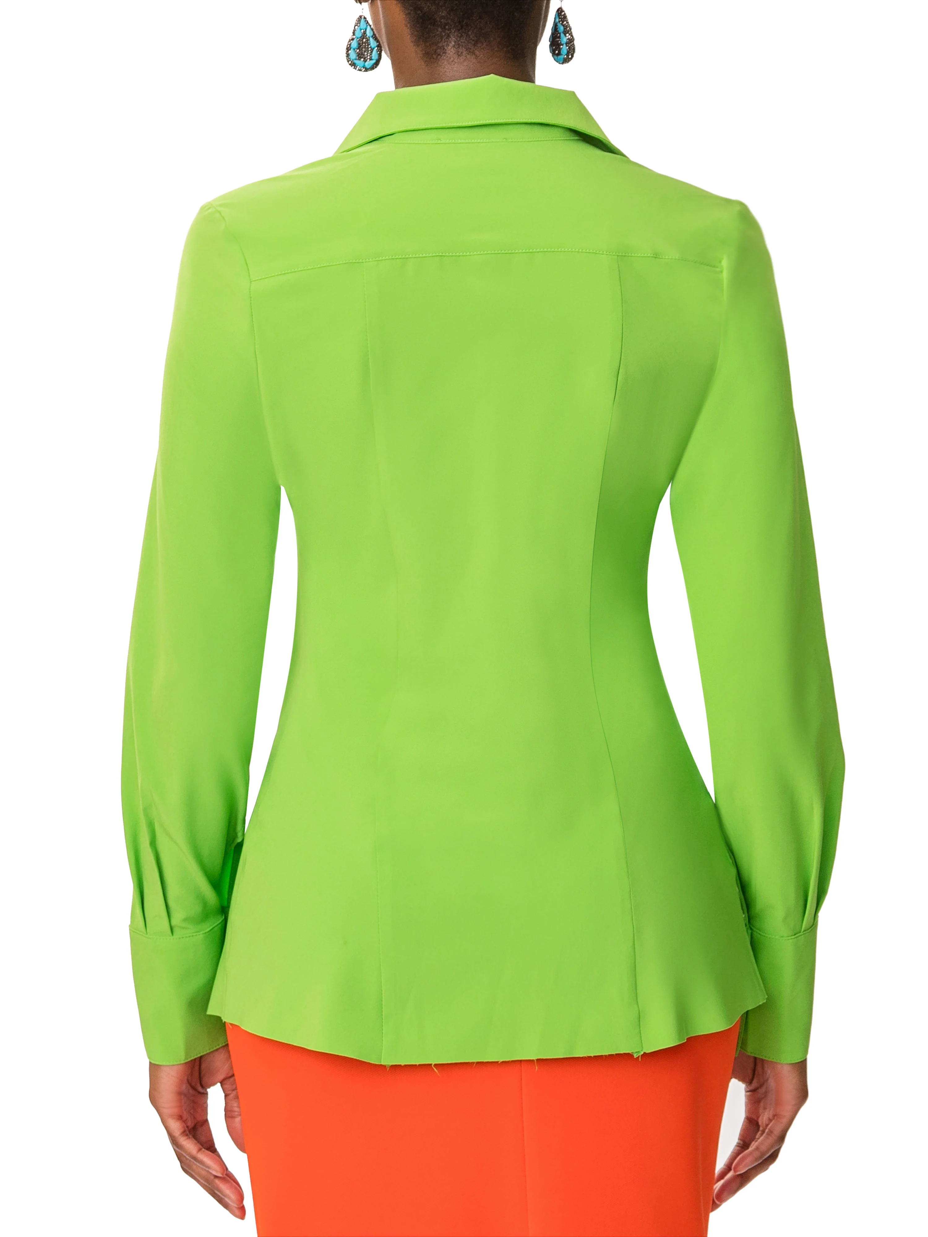 "Christa" Lime Button-Down Shirt - Image 6