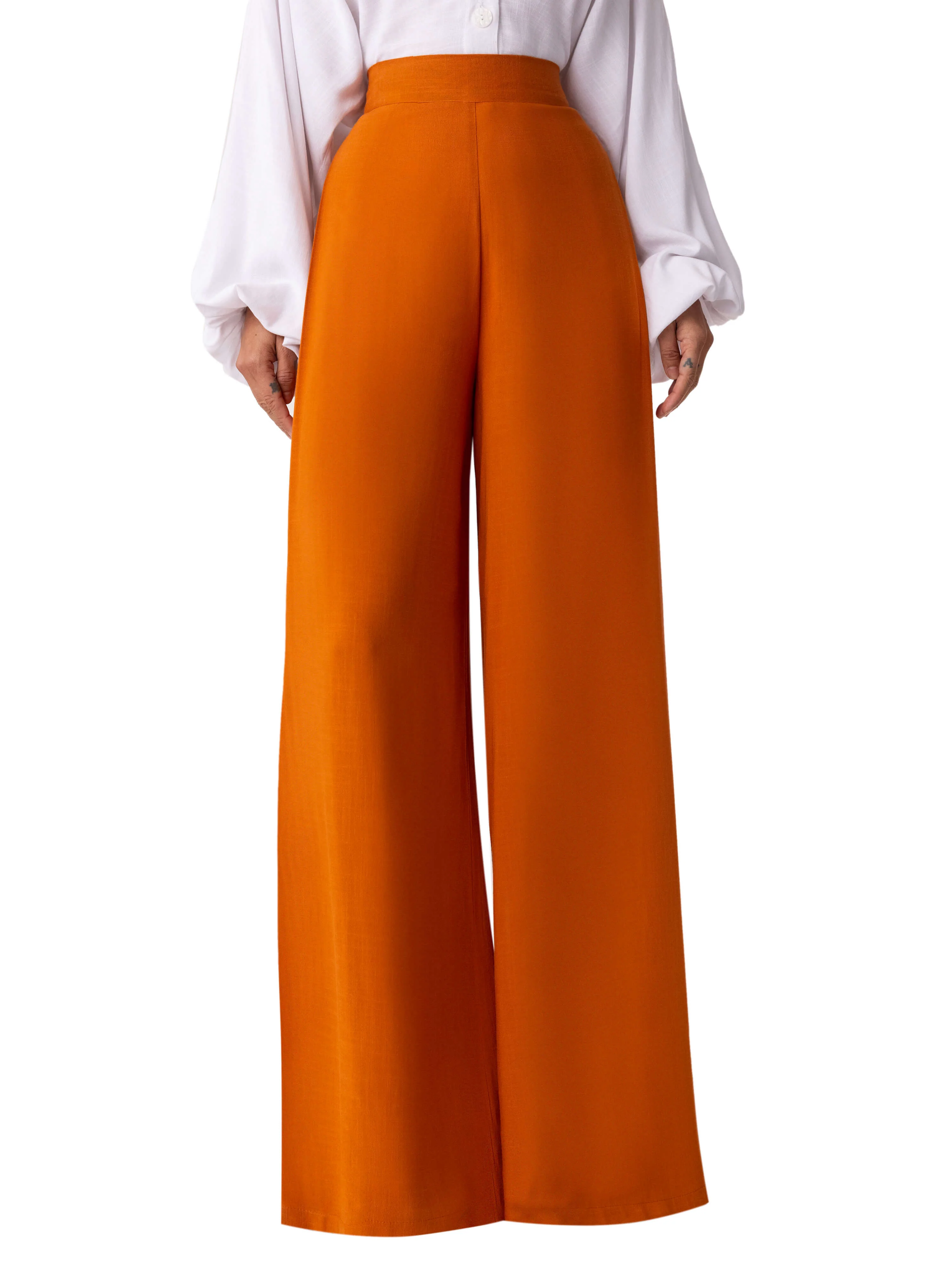 "Chrysanthemum" Toffee Wide Leg Pants - Image 4