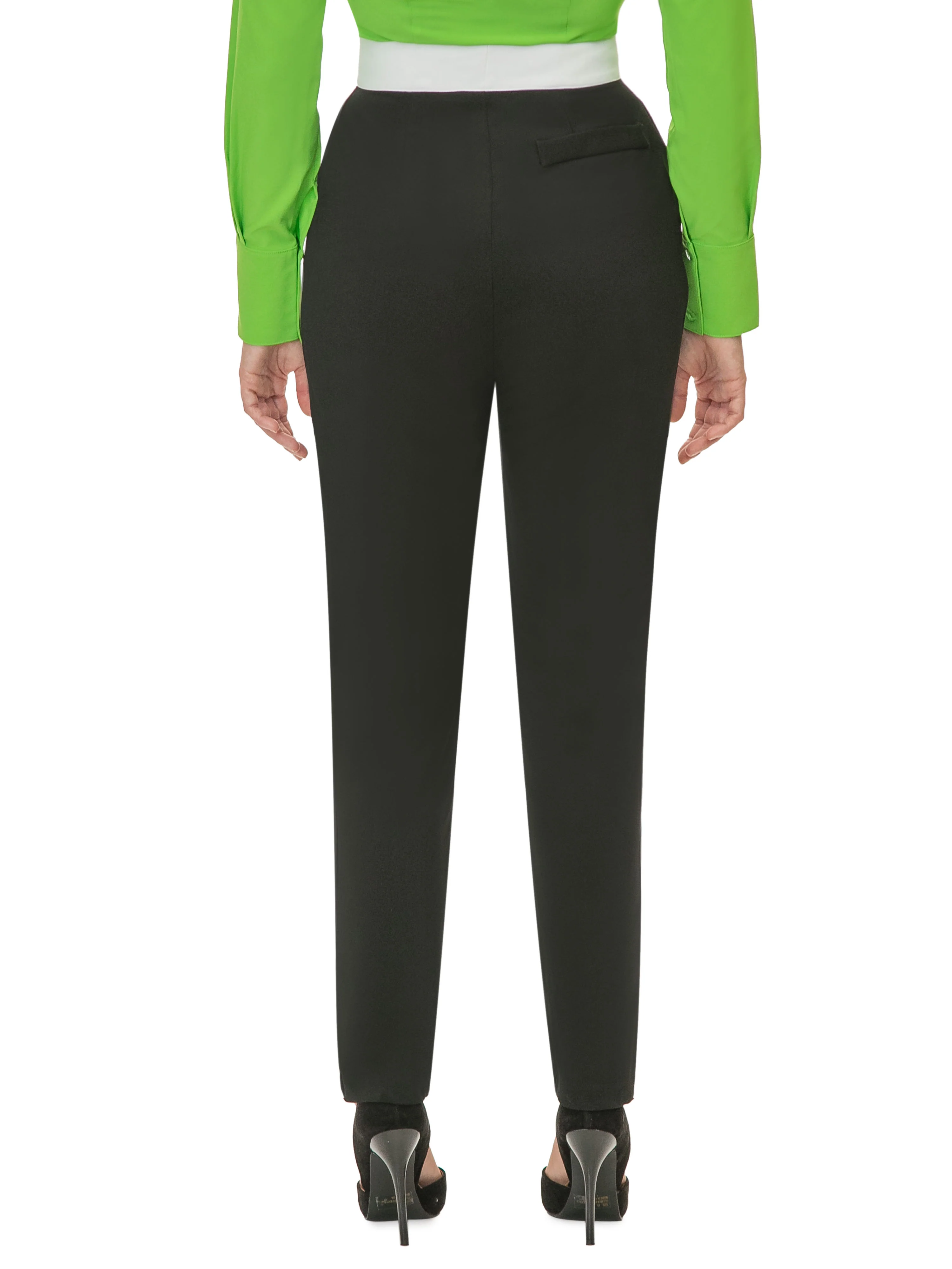 "Claudia" Black/White Contrast Waist Pants - Image 6