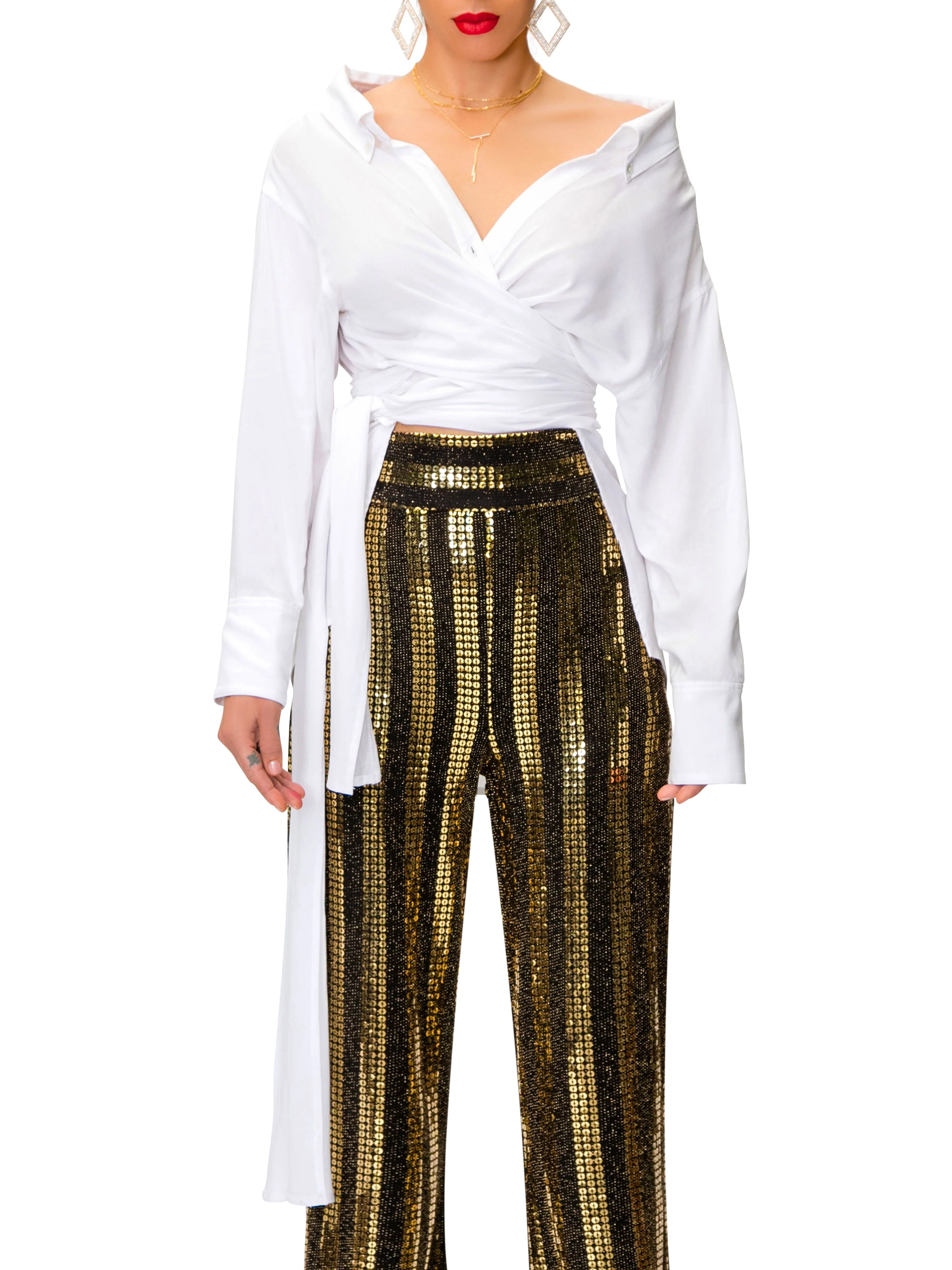 "Angel" Wrap Dress Shirt - Image 3