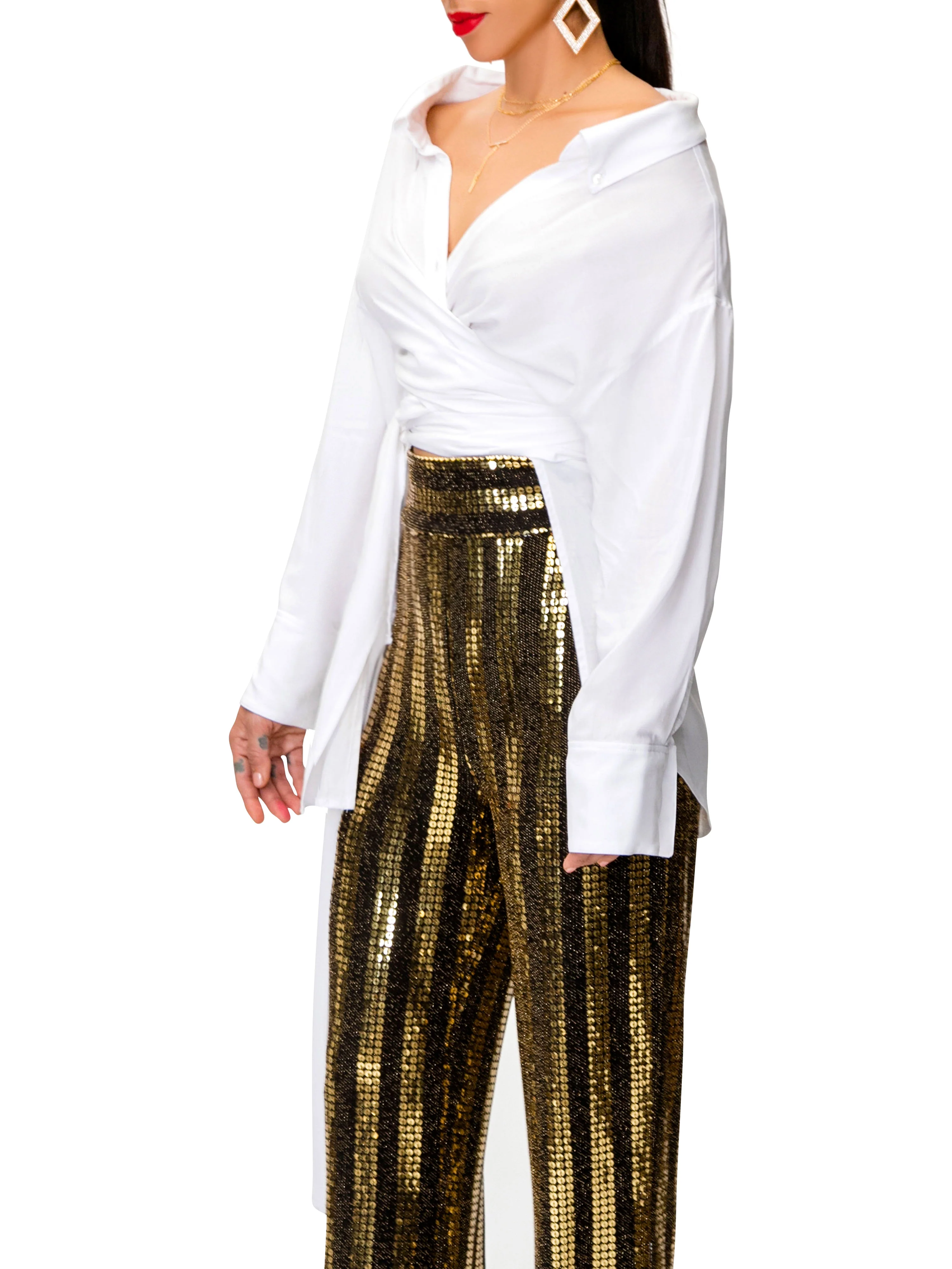 "Angel" Wrap Dress Shirt - Image 4