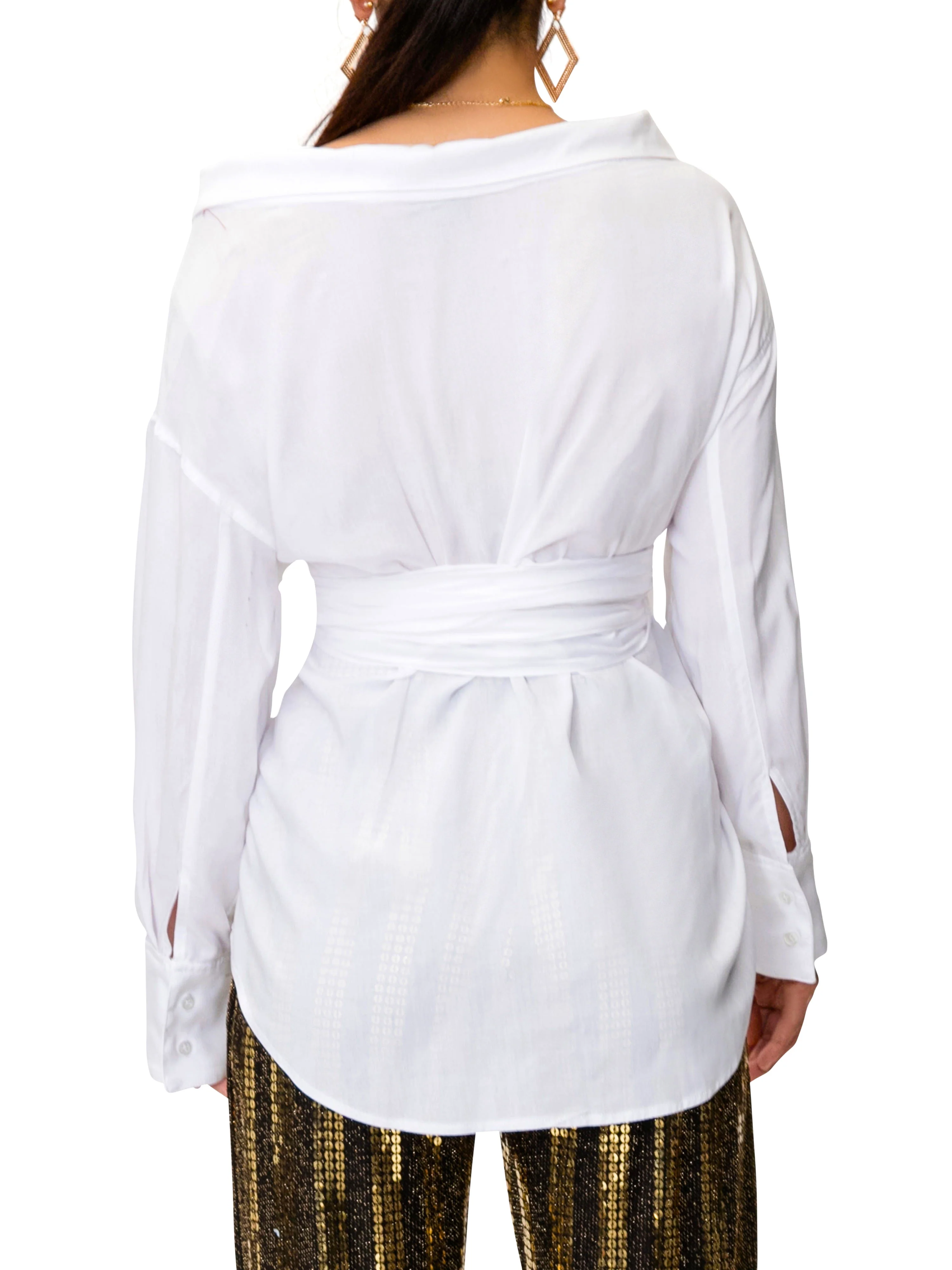 "Angel" Wrap Dress Shirt - Image 6