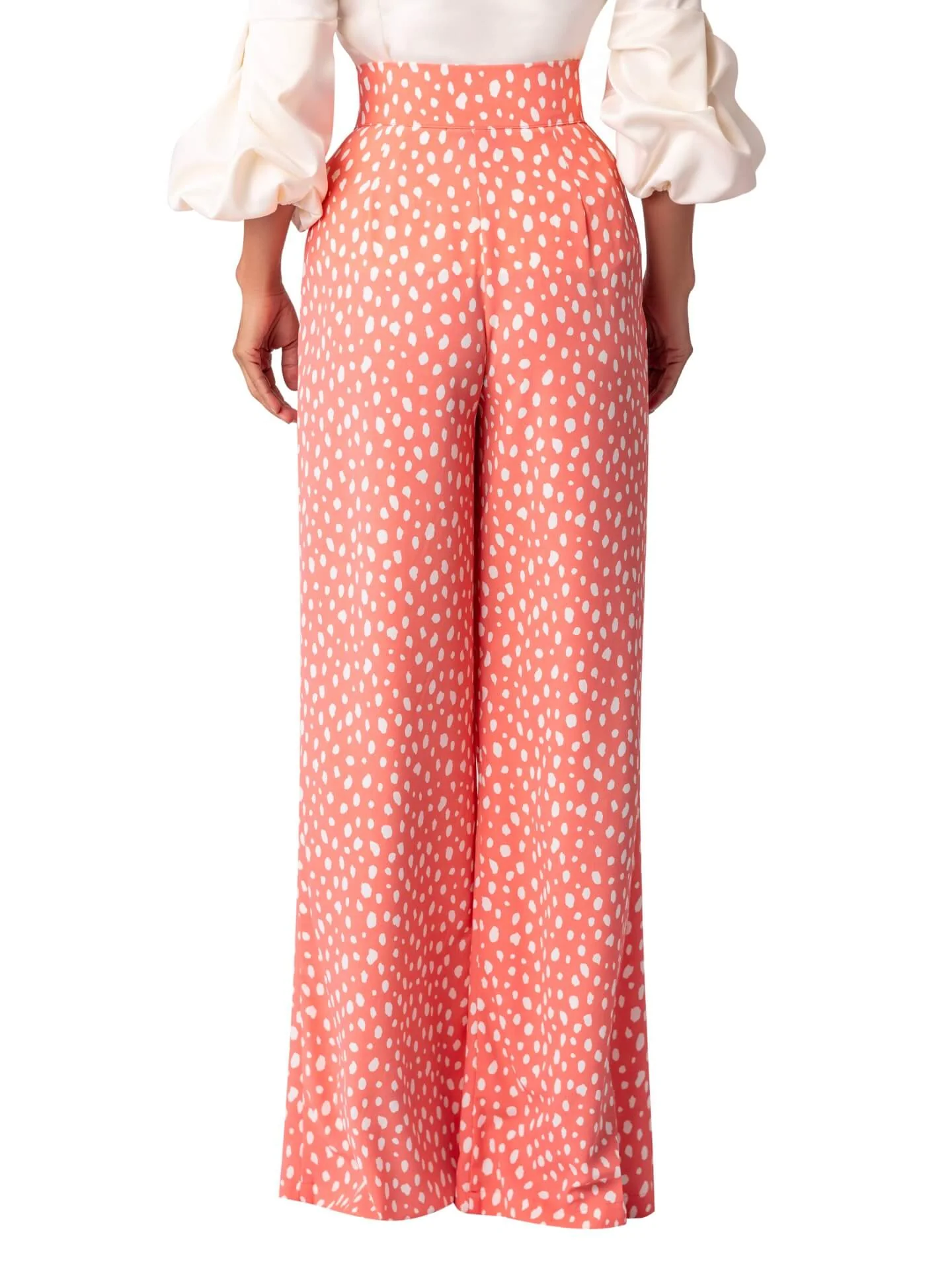 "Coral" Polka Dot High-Waisted Pants - Image 5