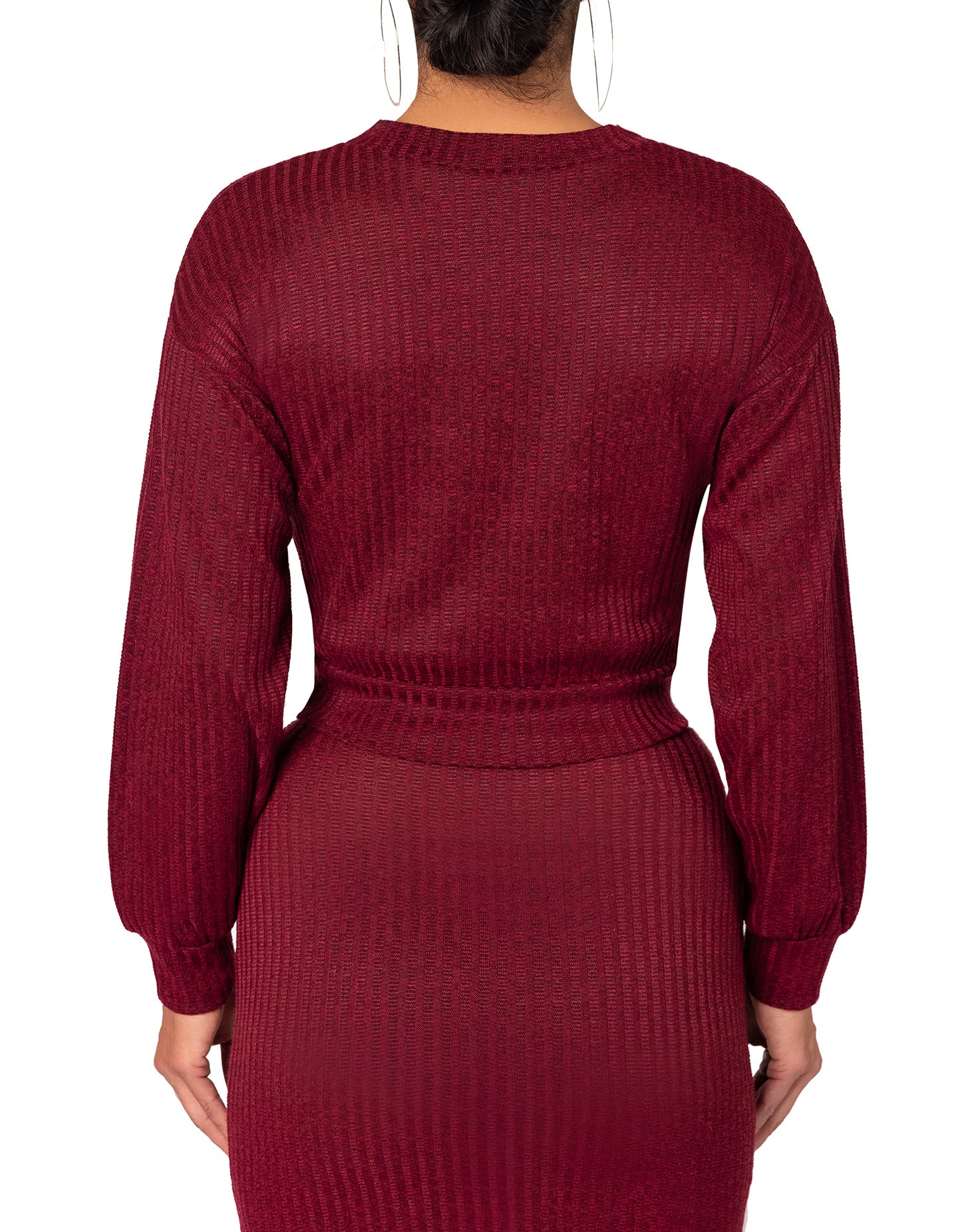 "Coretta" Burgundy Front Cross Top - Image 5