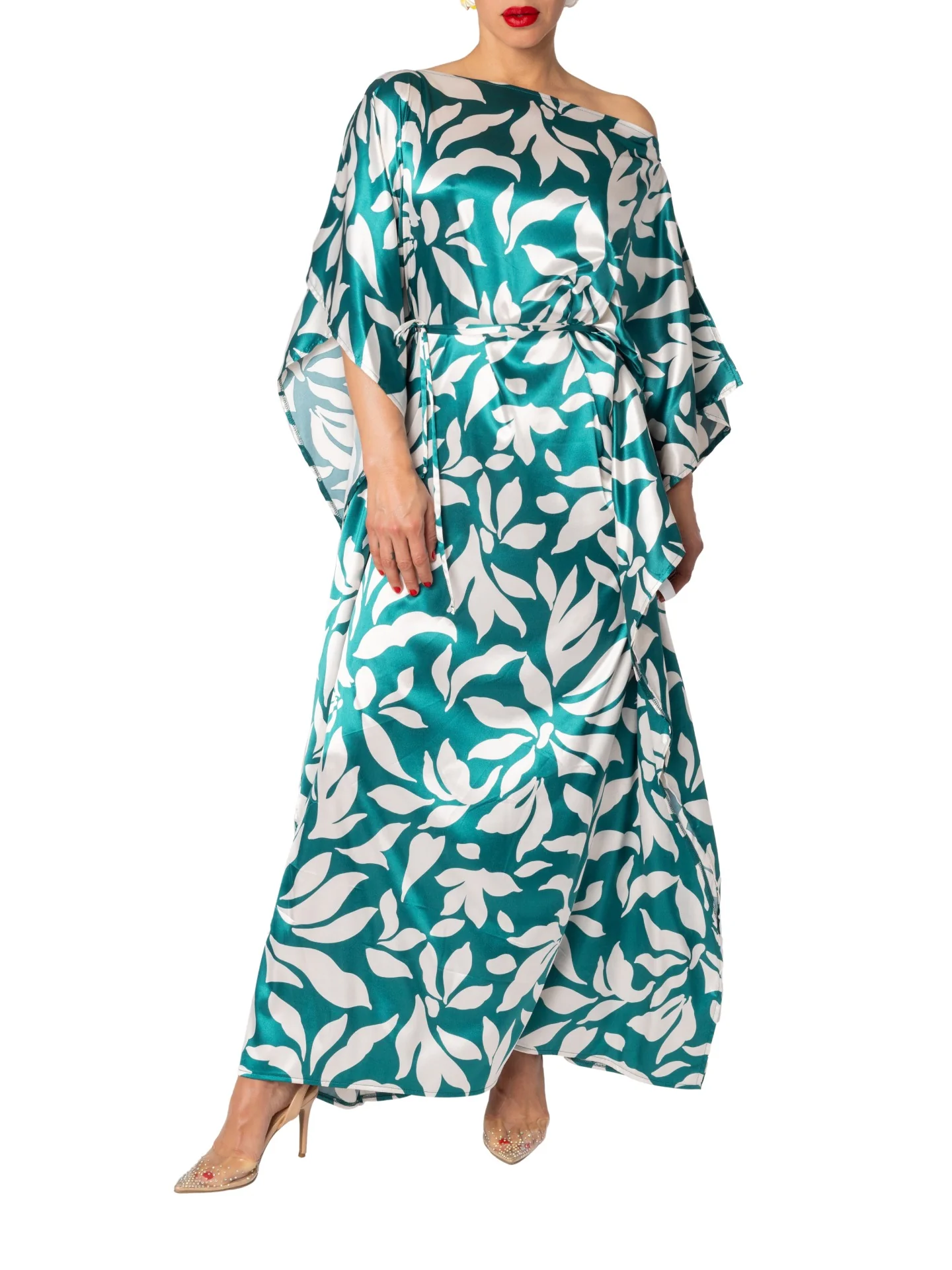 "Costa Rica" Belted Kaftan Dress - Image 3