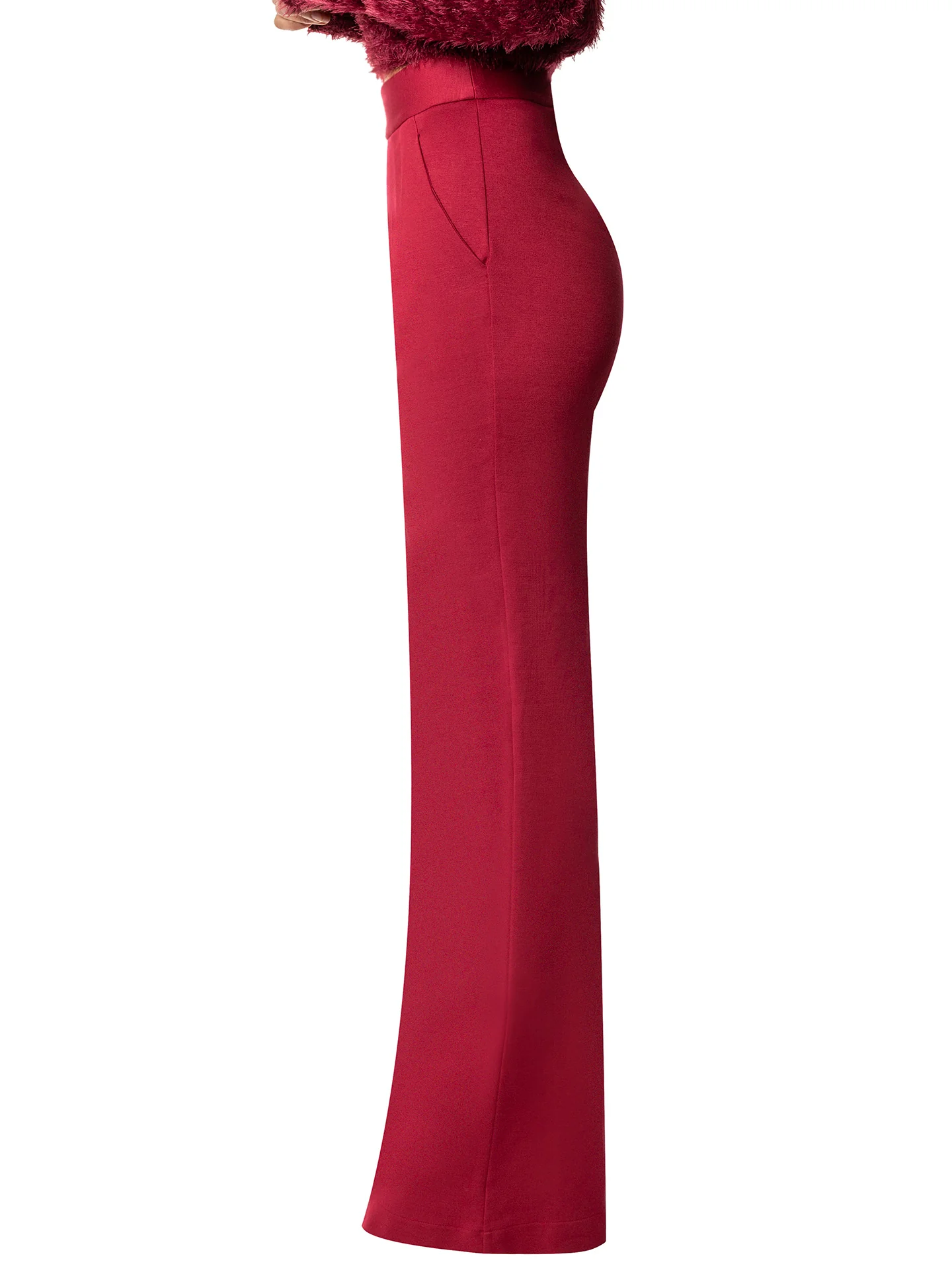 "Cybil" Burgundy High Waist Pants - Image 4