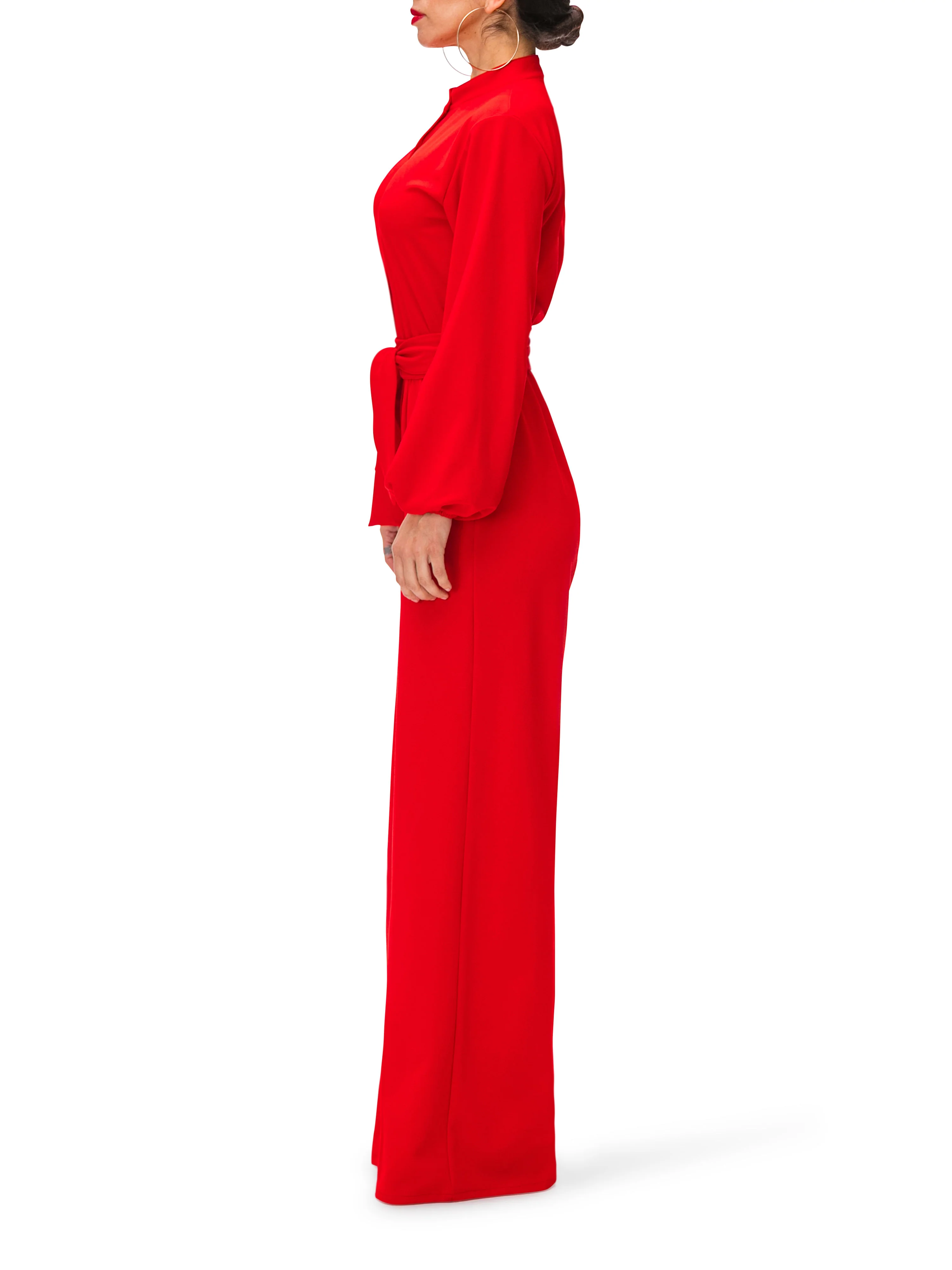 "Dahlia" Bell Sleeve Wide Leg Jumpsuit - Image 4