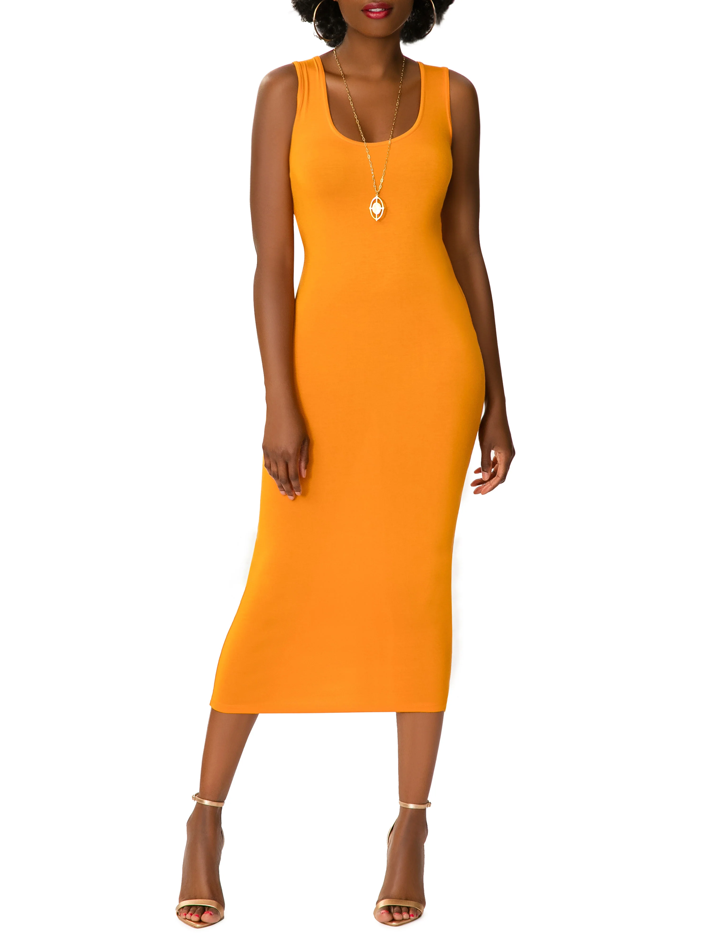 "Daisy" Cheddar Jersey Tank Dress - Image 2