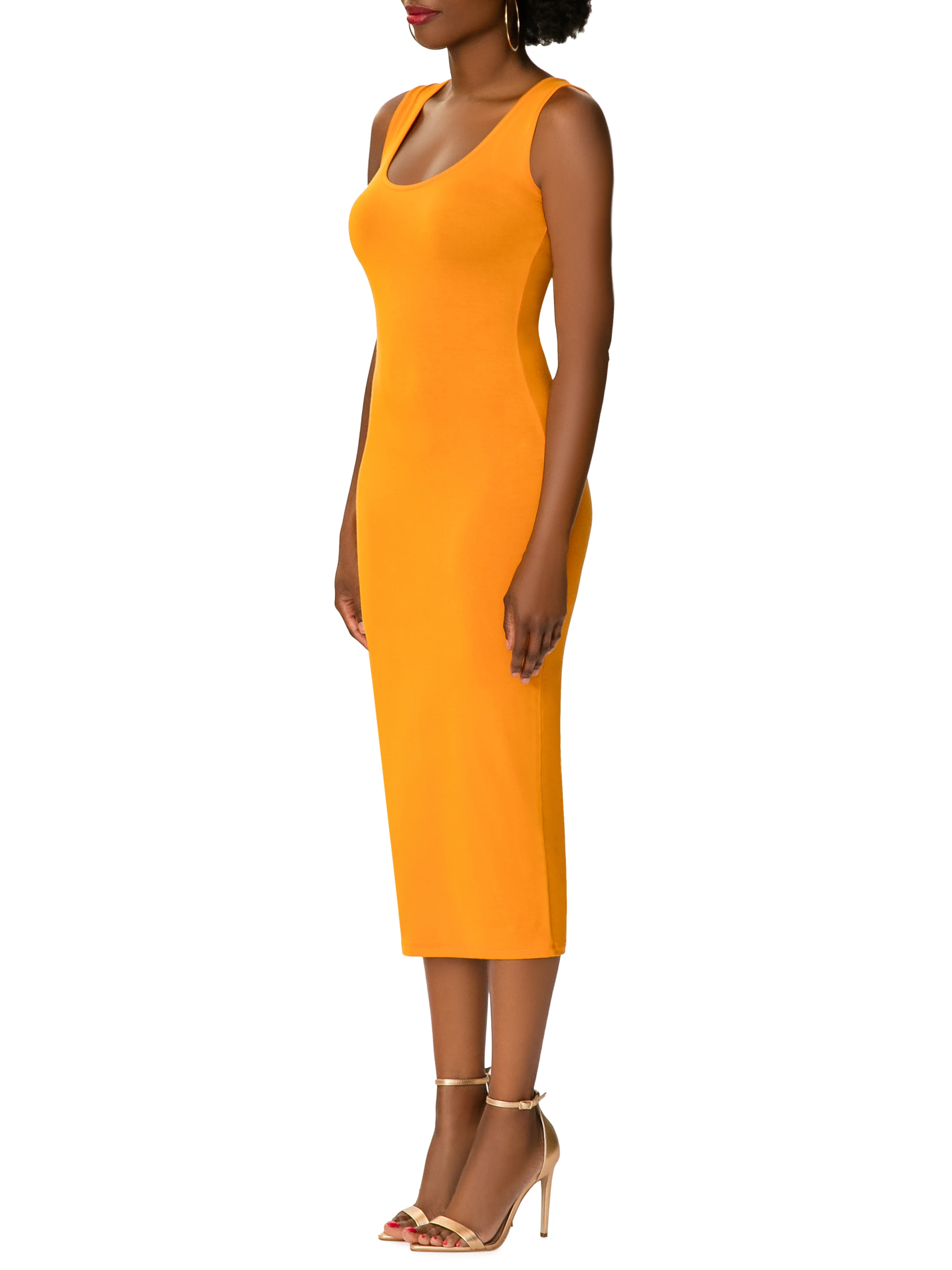 "Daisy" Cheddar Jersey Tank Dress - Image 4